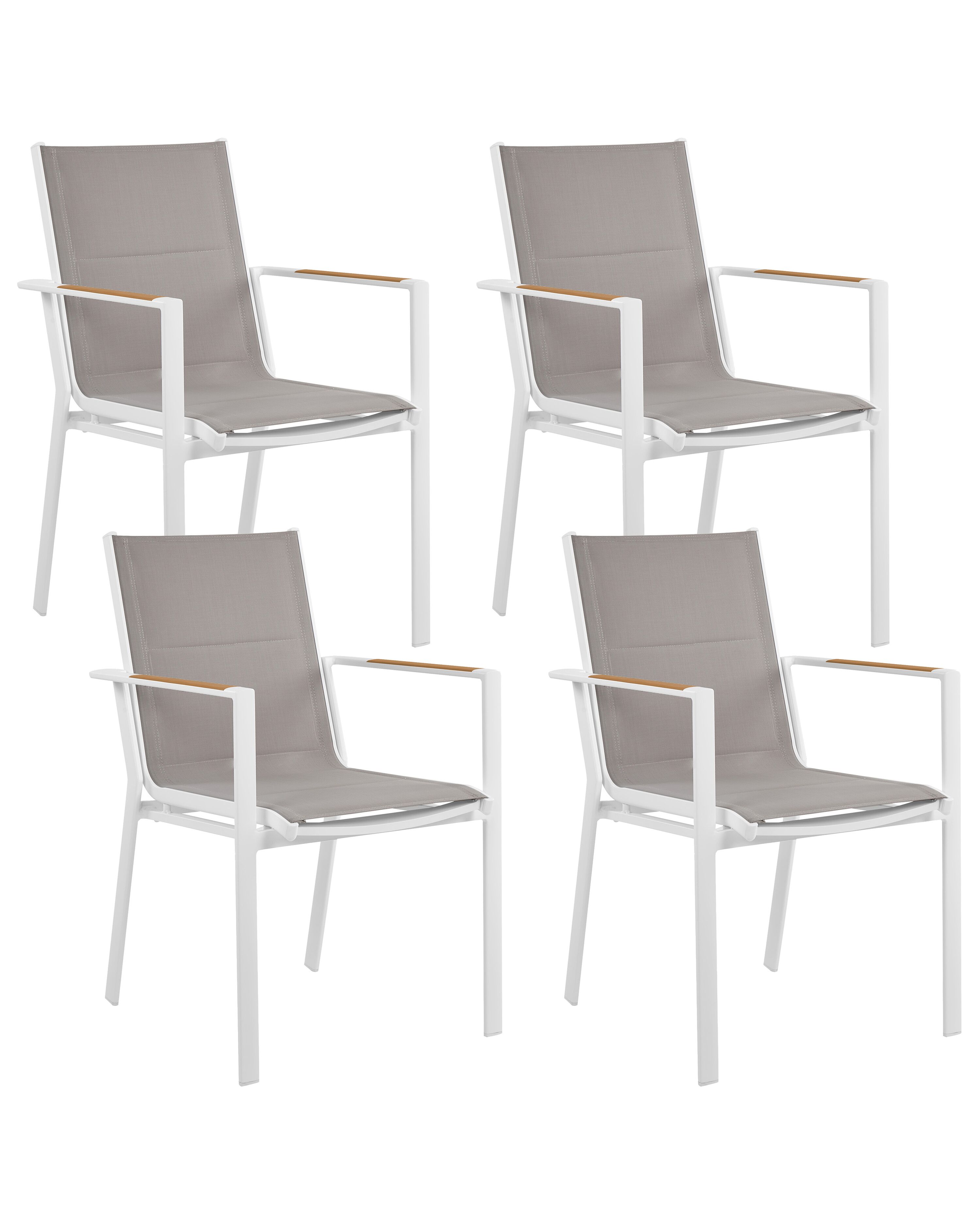 Set of 4 Garden Chairs BUSSETO Metal Grey