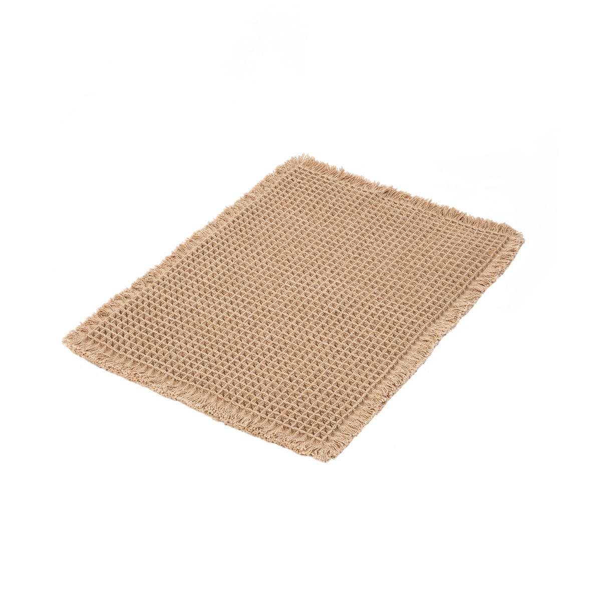 Dywanik łazienkowy VAFFEL beżowy o waflowej teksturze 40x60 cm