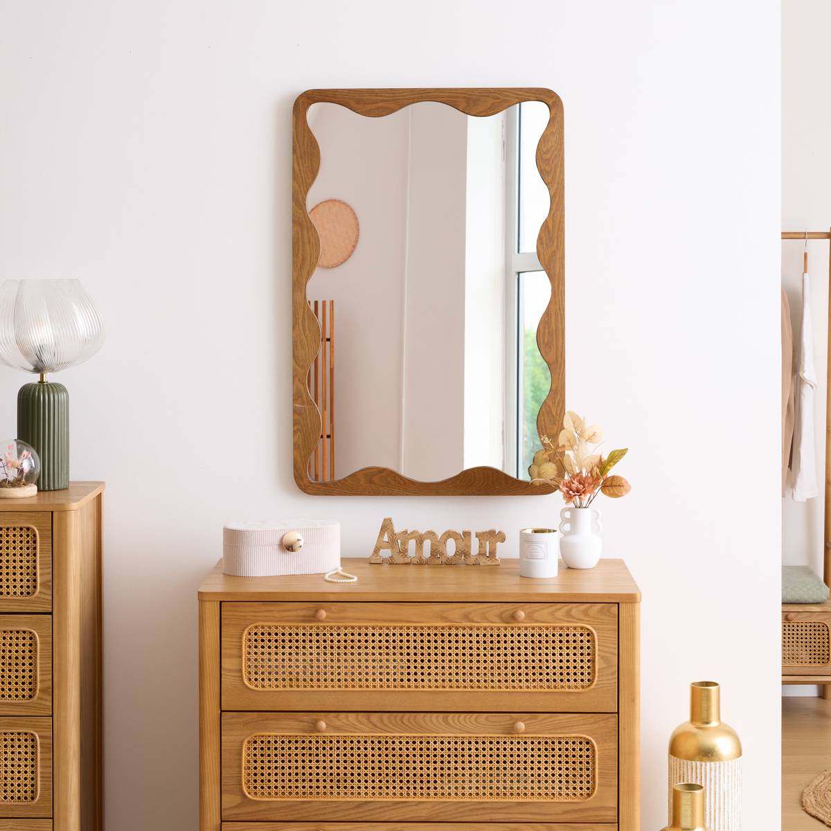 Wall Mirror "Tinny" Brown, 91x61 cm