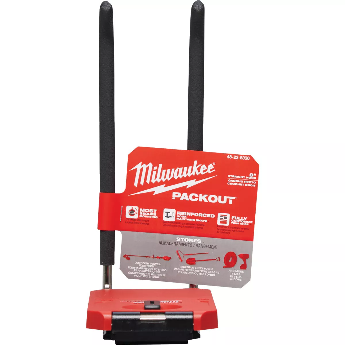 Milwaukee PACKOUT 9 In. Straight Hook, 25 Lb. Capacity
