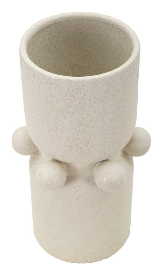 Mauro Ferretti Bubbles Beige keramische vaas met bolletjes