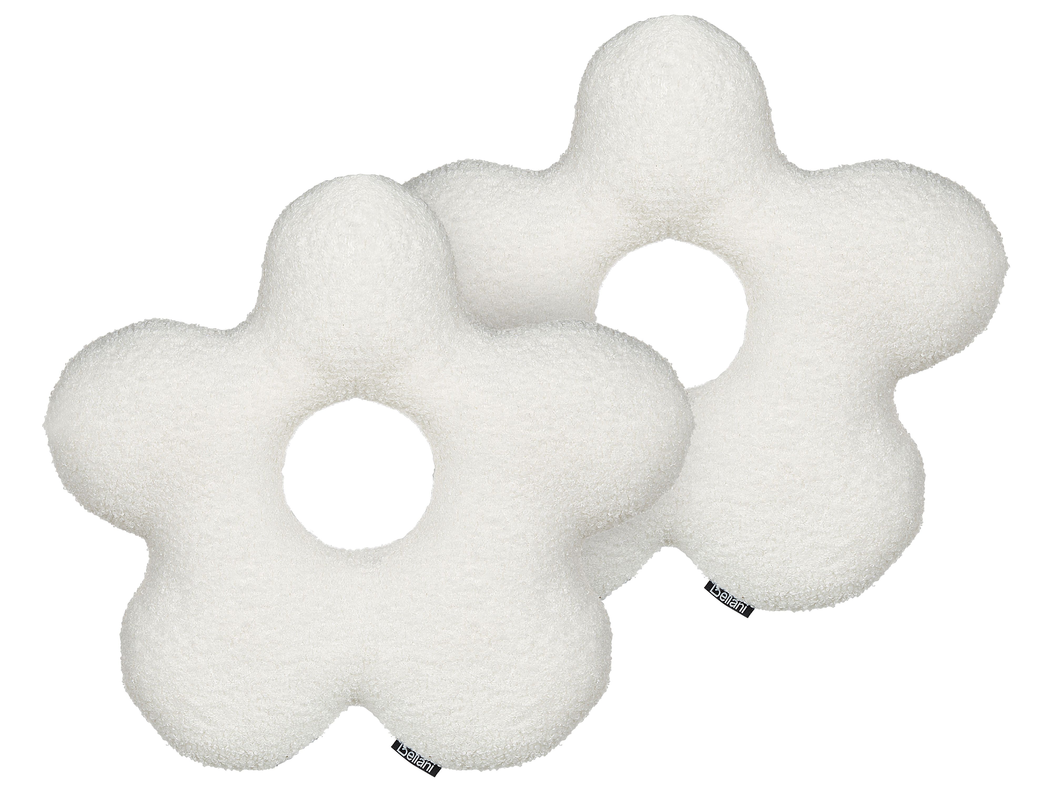 Set of 2 Decorative Cushions CAMPONULA Boucle 40 x 40 cm Off-White Solid