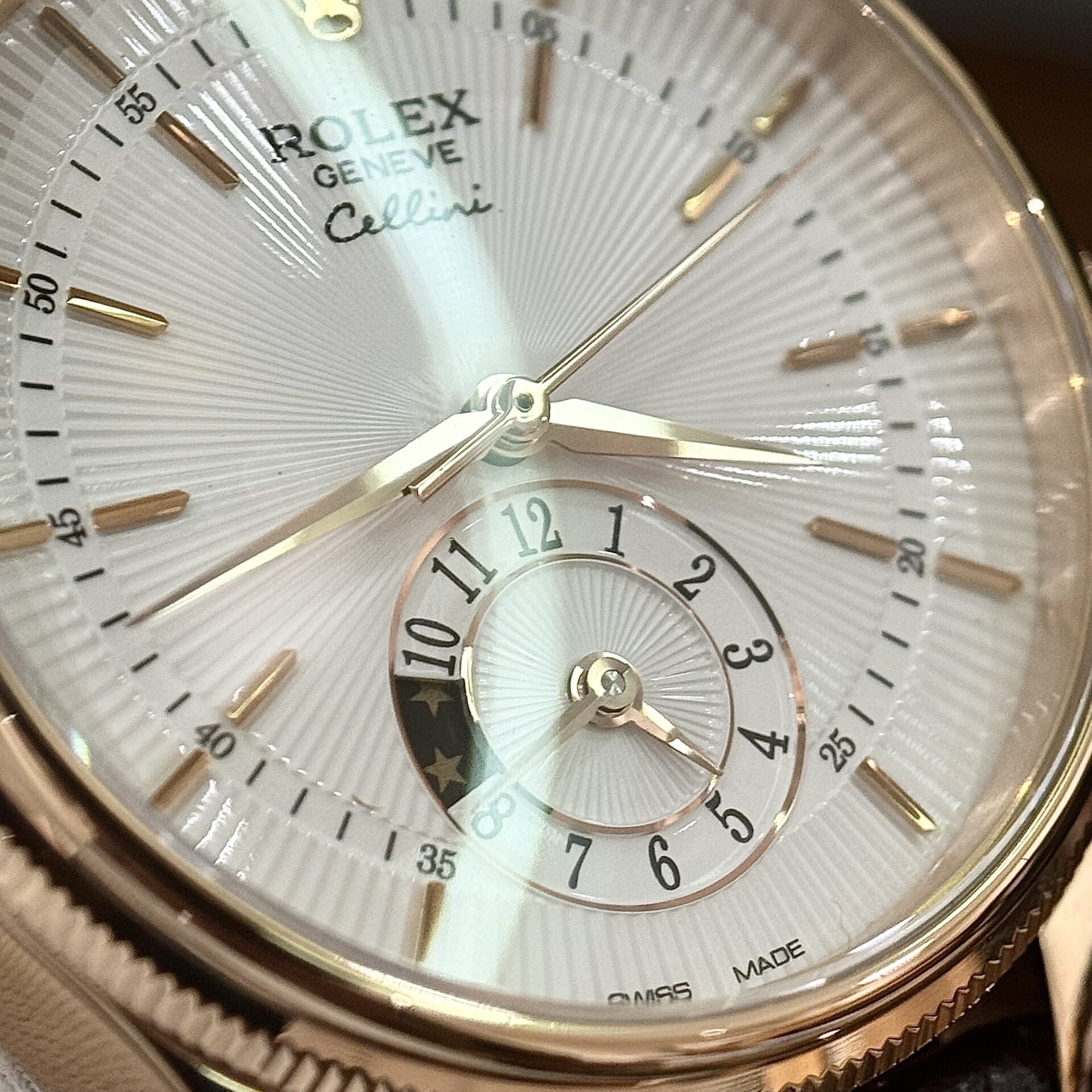 Rolex Cellini 50525 Replica Watch Rose Gold Brown Strap 39mm - Top club