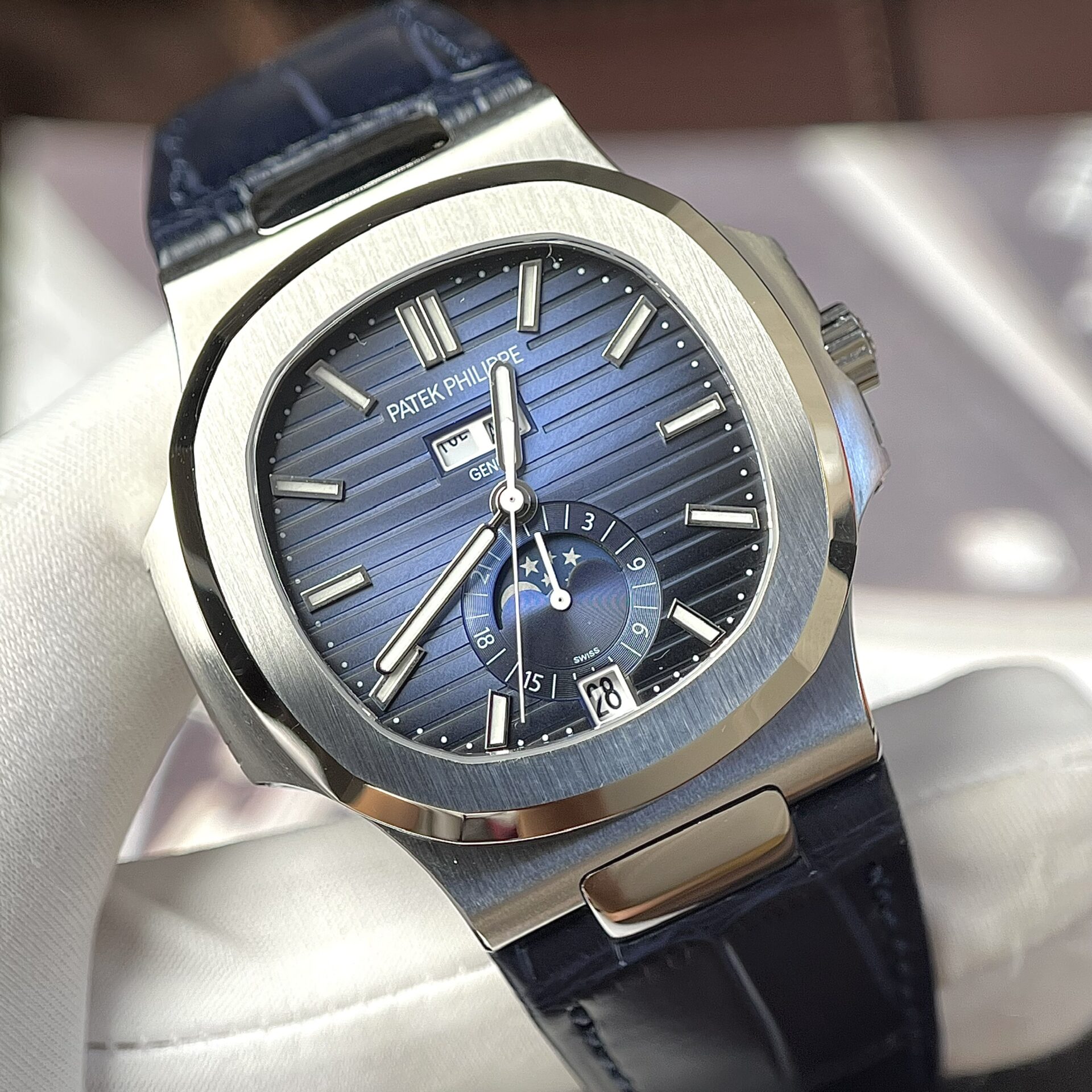 Patek Philippe Best Replica Watch Nautilus 5726G Blue Leather Strap PPF 40.5mm - Top club