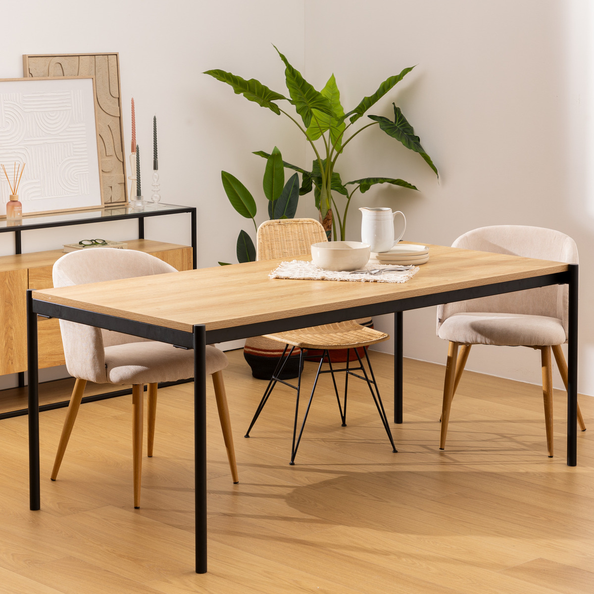 Dining table "Aldea" Beige, 181x93x76 cm