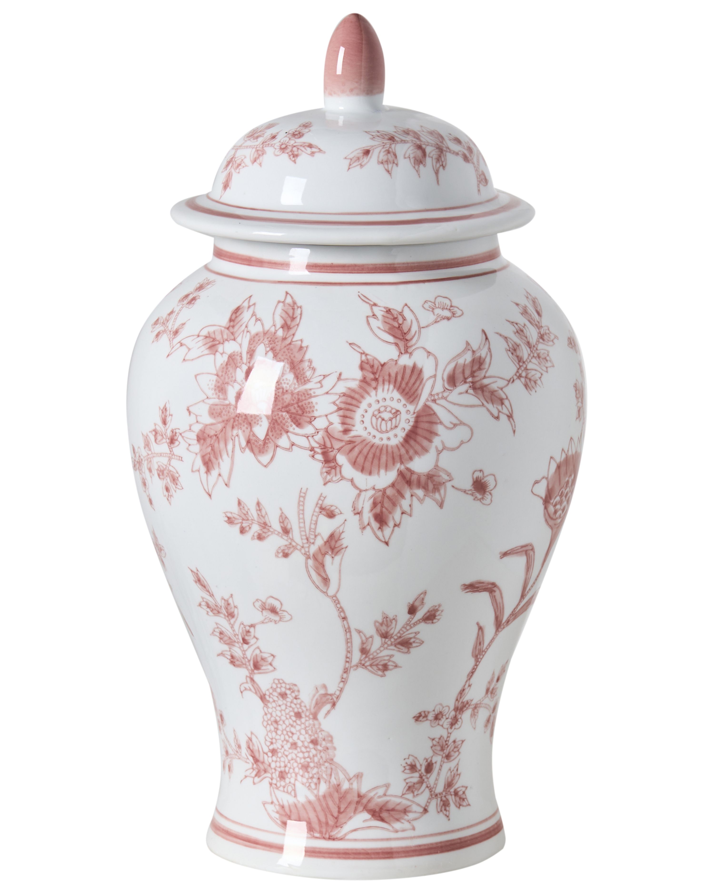 Lidded Vase SEWILLA Porcelain 38 cm Red/ White
