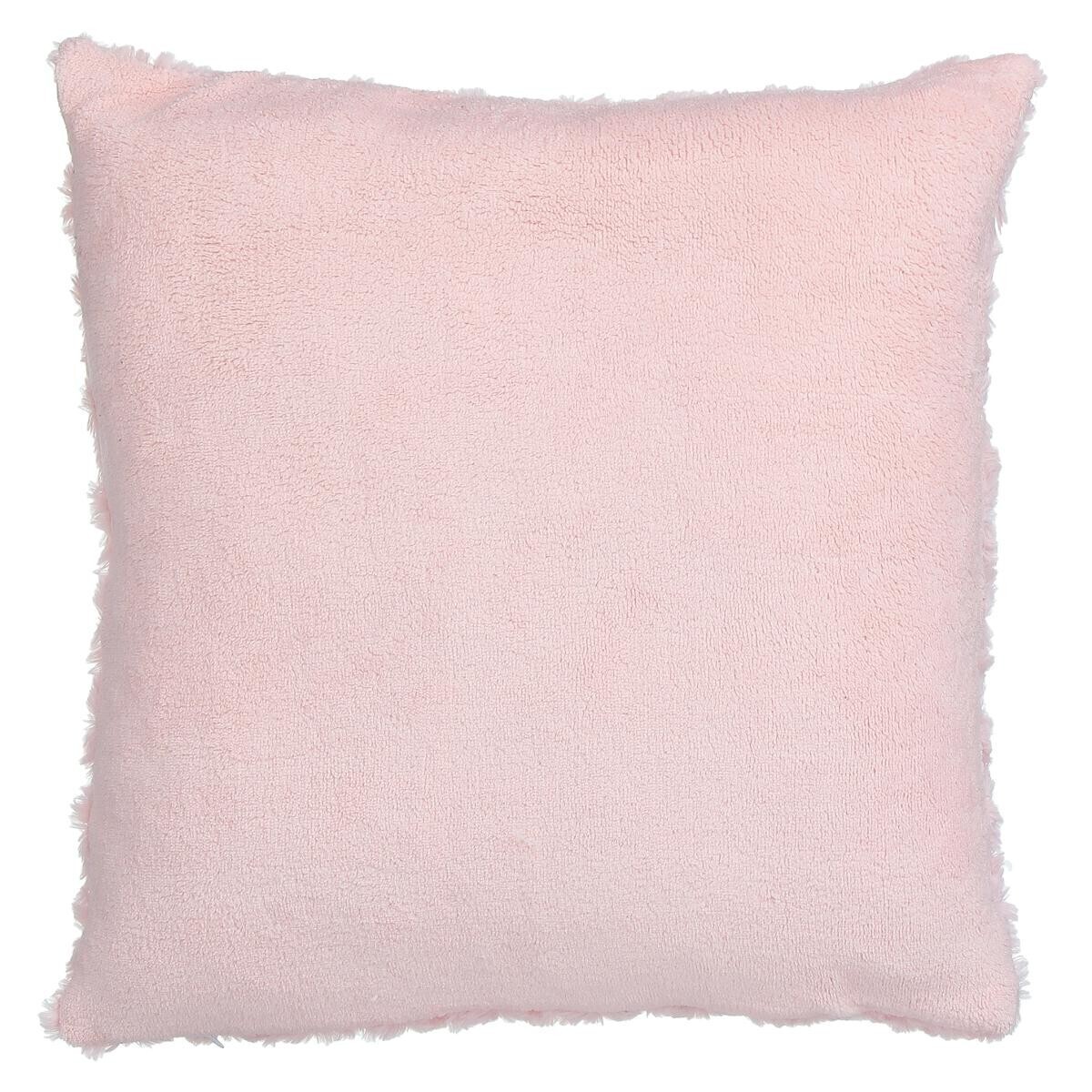 Curly fur cushion Pink, 45x45 cm