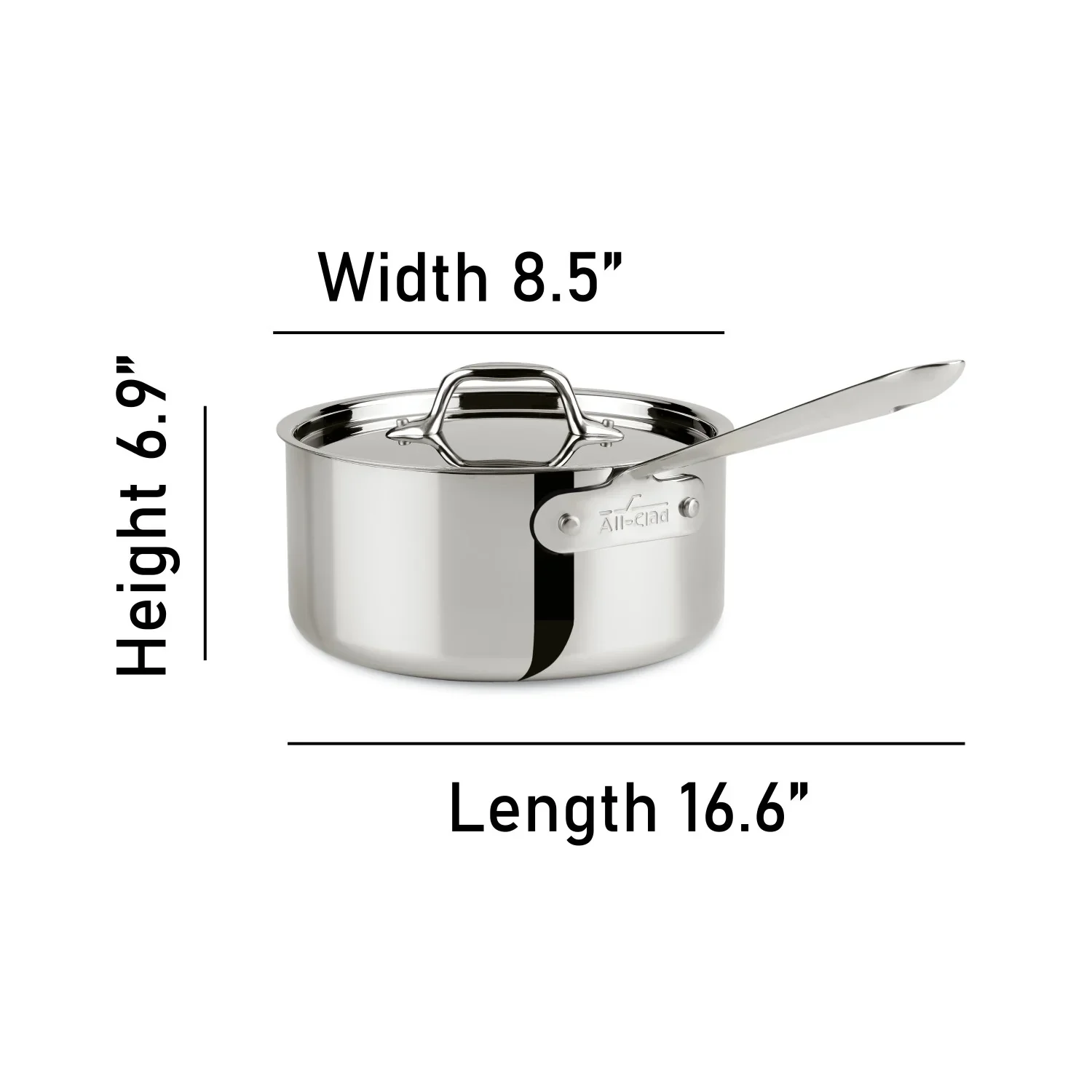 All-Clad D3 Stainless 3-Ply Bonded 3 Quart Saucepan With Lid