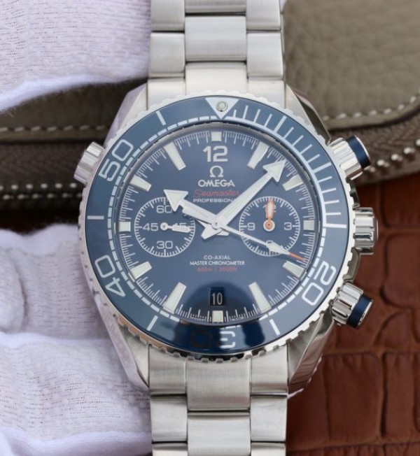 Replica Omega OMF Planet Ocean Master Chronometer Blue LiquidMetal SS Bracelet A9900 - Top club