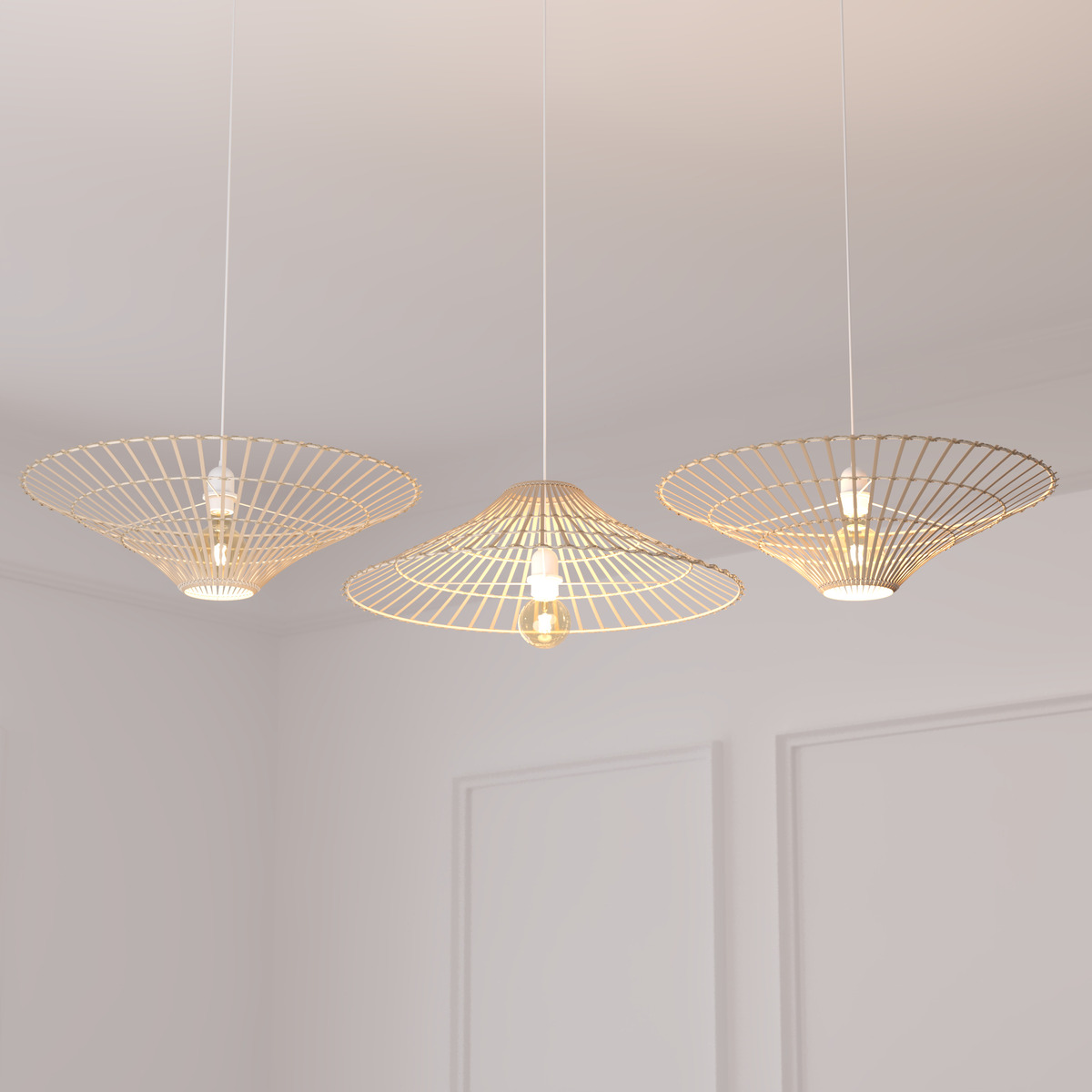 Pendant light "Mah&eacute;" Bamboo, D.56 cm