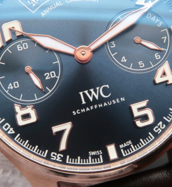 Replica IWC ZF Big Pilot IW502701 RG Blue Dial Leather Strap - Top club