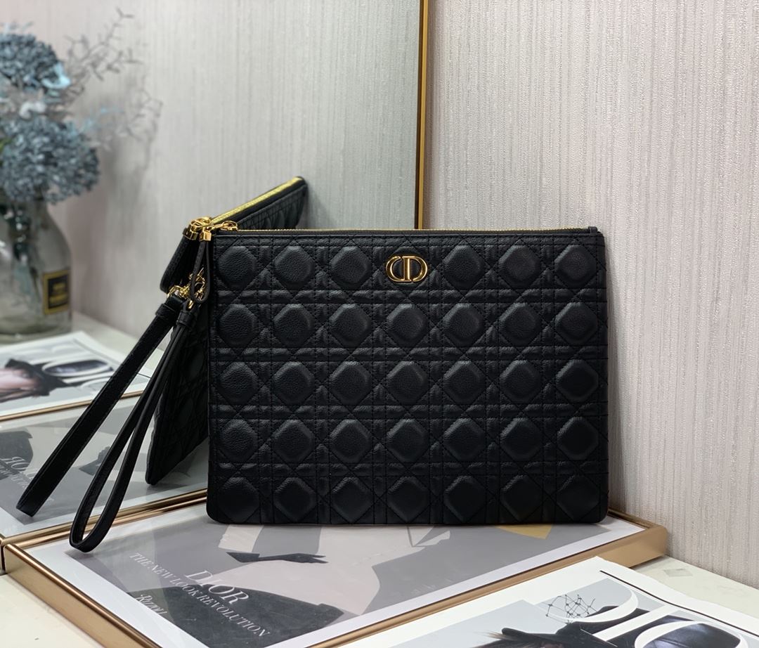 Lagre Dior Caro Daily Pouch Pink/Black/Blue/Brown For Women‎ 12in/30cm CD S5086UWHC_M81P