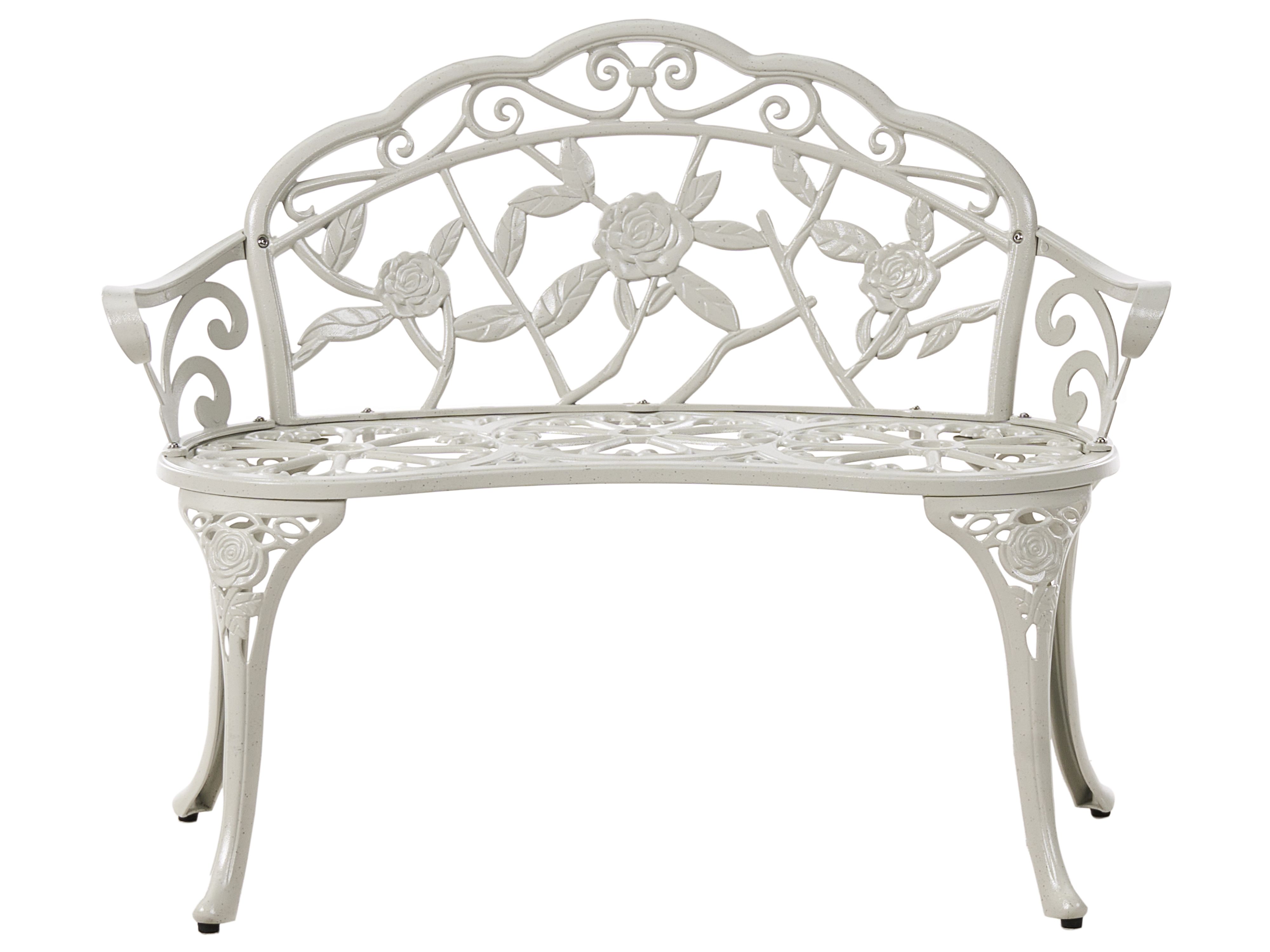 Garden Bench PIURA 88 cm Metal White