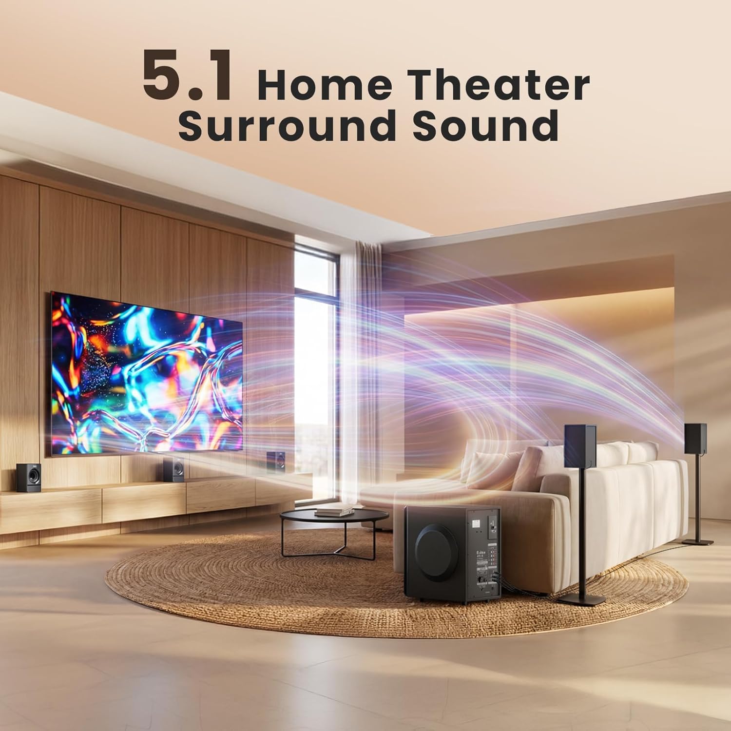 Bobtot Surround Sound Systems Home Theater System - 800 Watts Peak Power 6.5