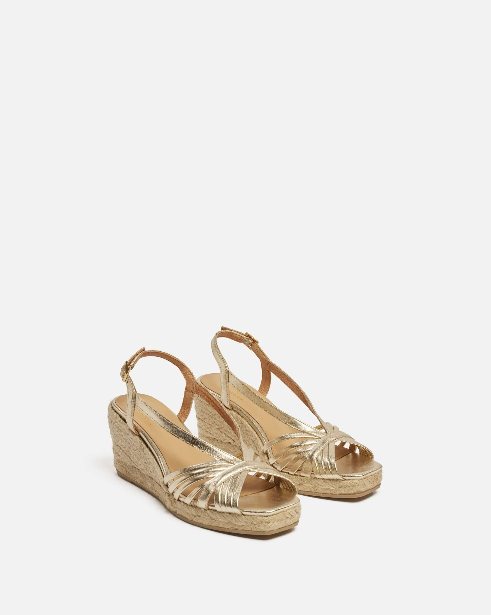 COMPENSEES TELMA/MET - En cuir métallisé à talons platine
