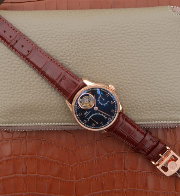 Replica IWC AZ Portuguese Tourbillon IW5046 RG Black Dial - Top club