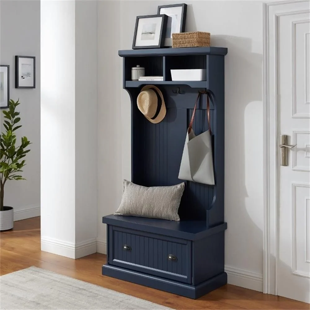 Crosley Furniture Shoreline Coastal MDF Wood Hall Tree in White - Image 27