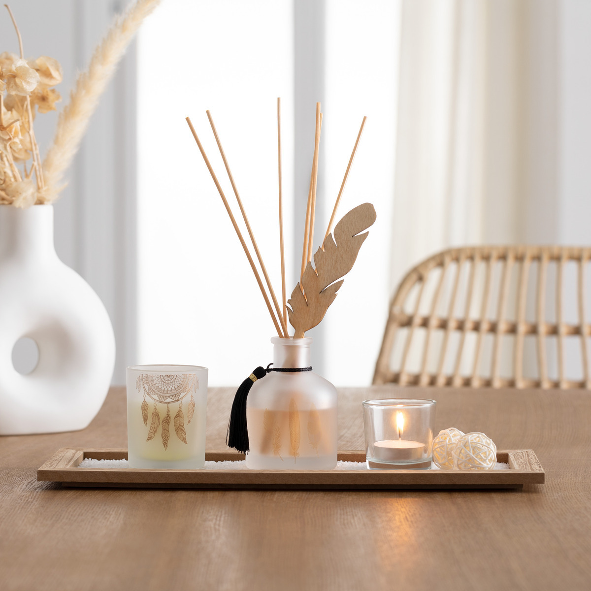 Scent box "Feather" Guaiac wood, 36x14.5 cm