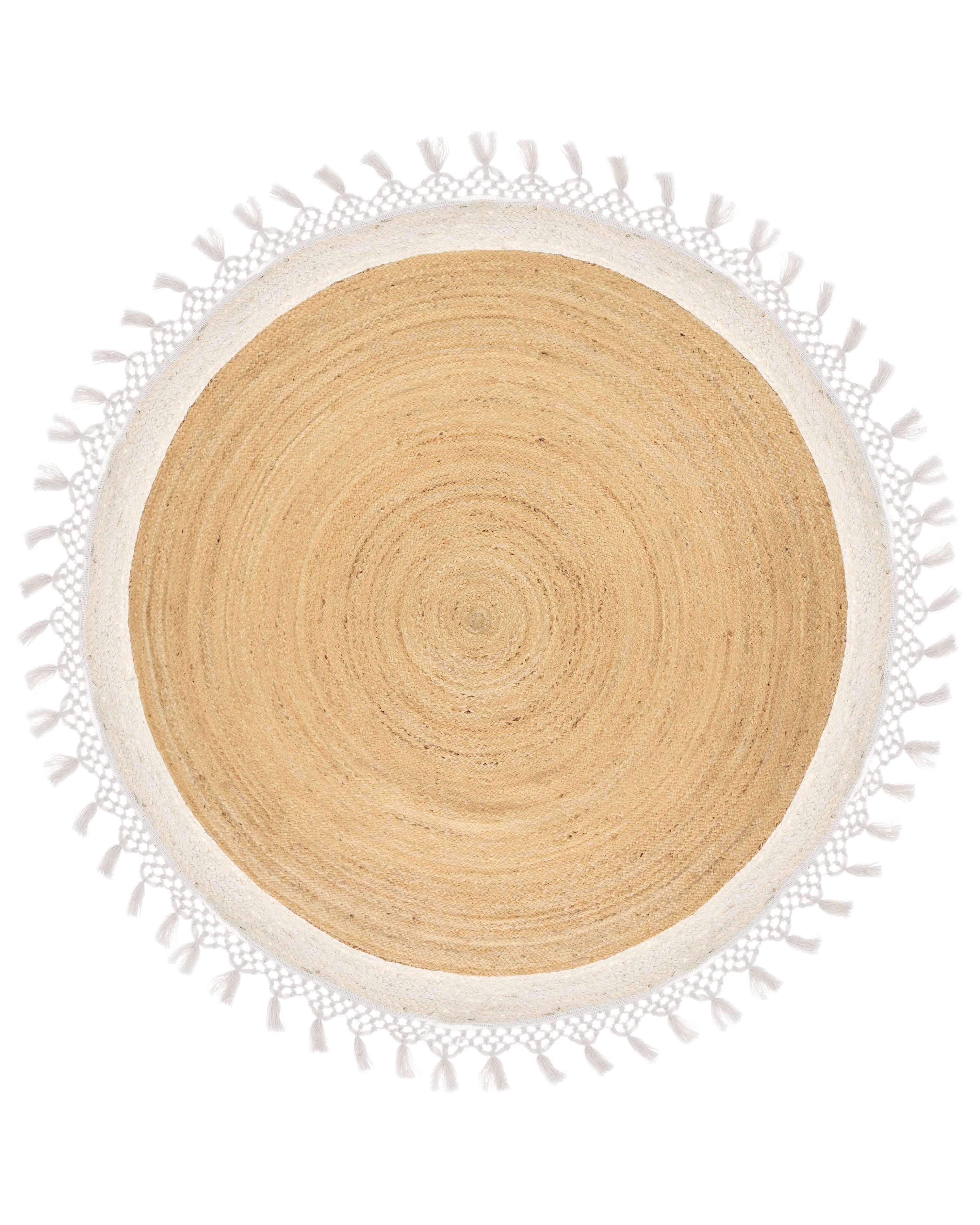 Rug MARTS White ø 200 cm Jute