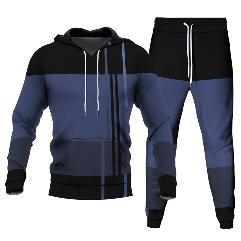 Men's Personalized Printed Hoodie Set 033