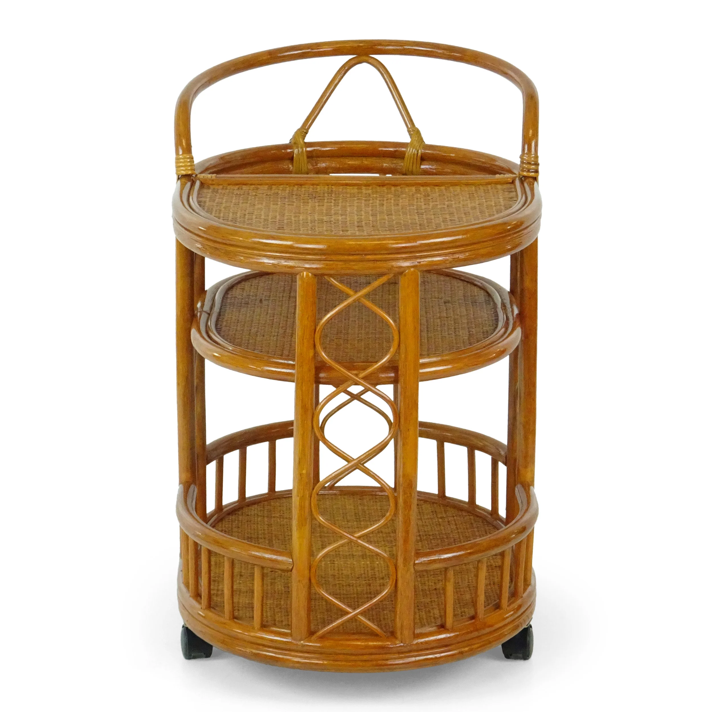 SK New Interiors Trolly Moving Serving Cart Bar Table ECO Natural Rattan Wicker Handmade, Colonial - Image 7