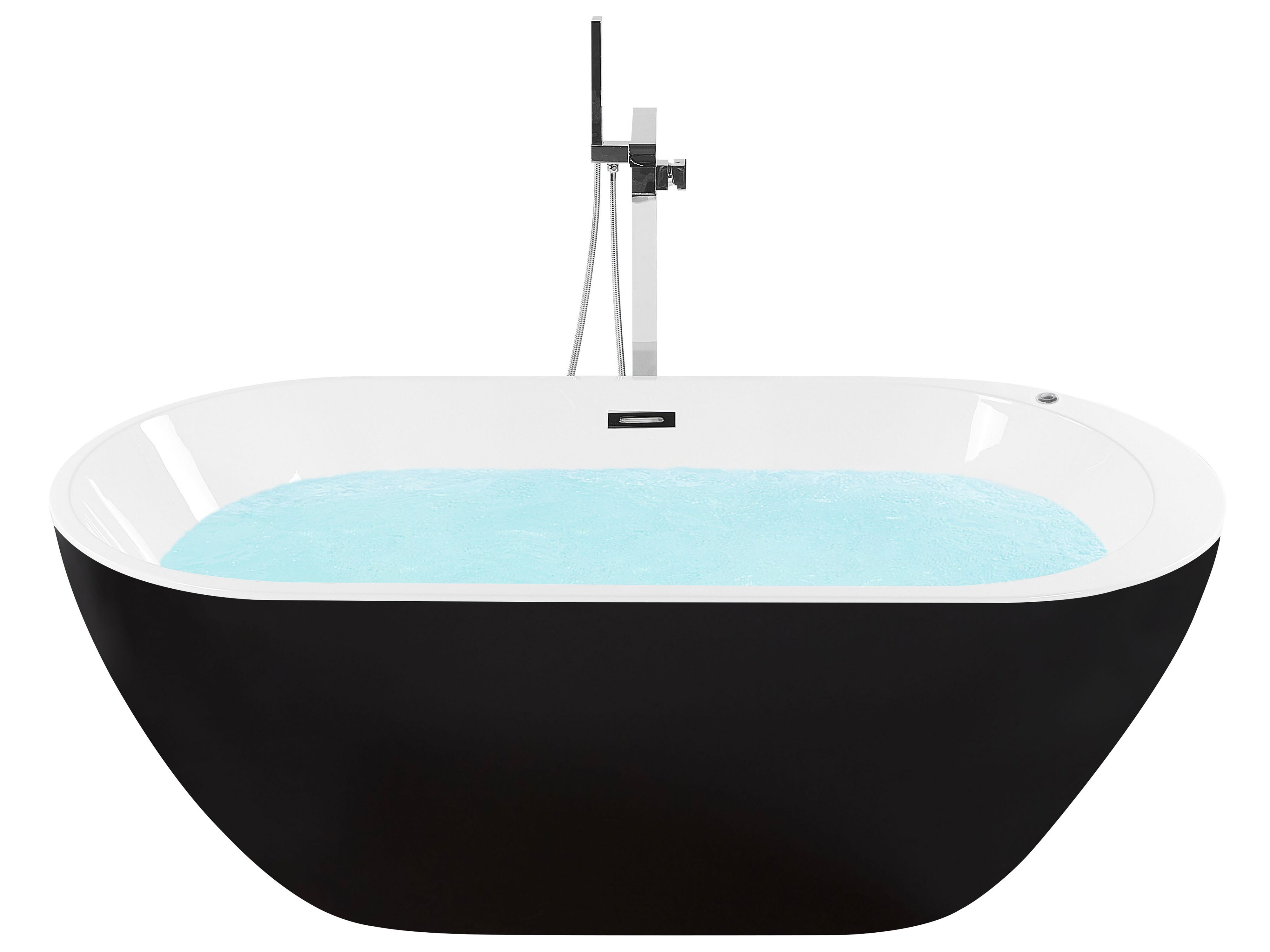 Freestanding Hot Tub with LED NEVIS 1700 x 800 mm Black
