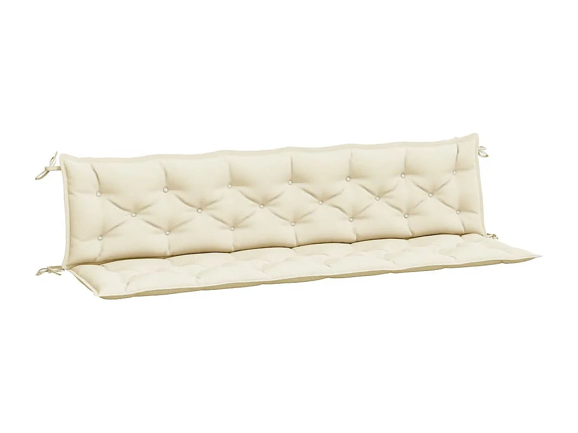 Coussins de banc de jardin lot de 2 blanc crème tissu Oxford