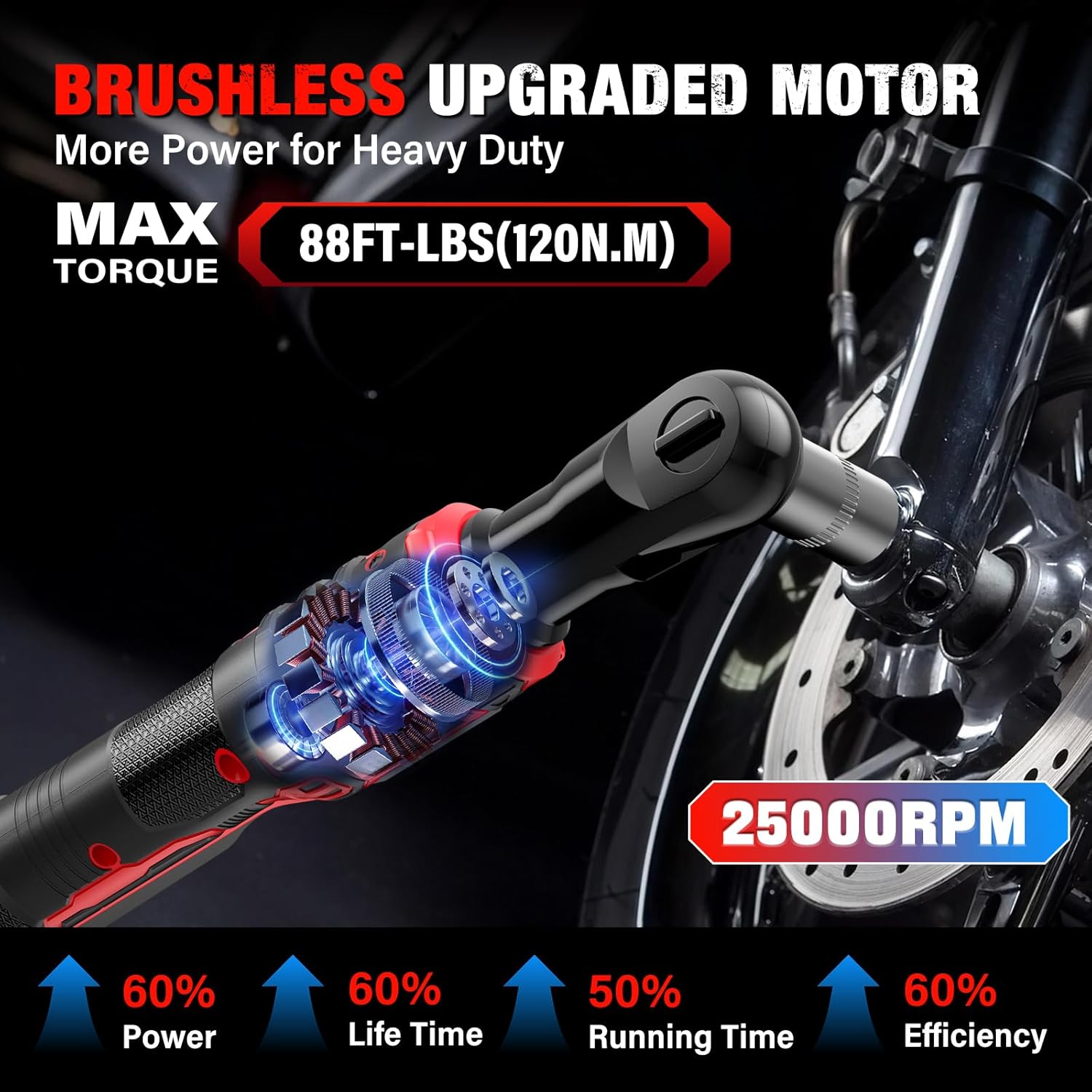 20V Cordless Ratchet Wrench 3/8