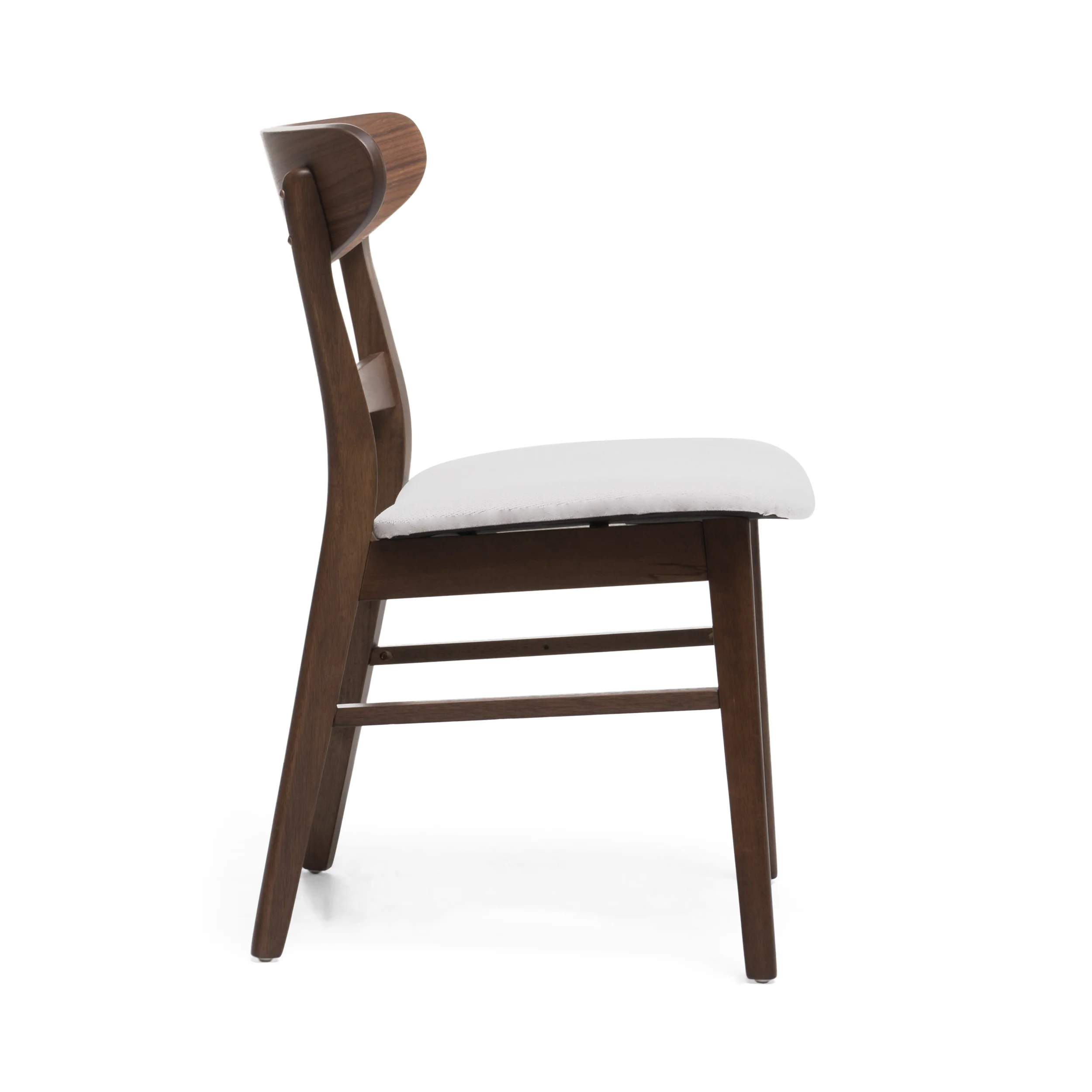 GDFSTUDIO Mid Century Modern Fabric Upholstered Rubberwood Dining Chairs, Set of 2, Dark Gray and Walnut - Image 29