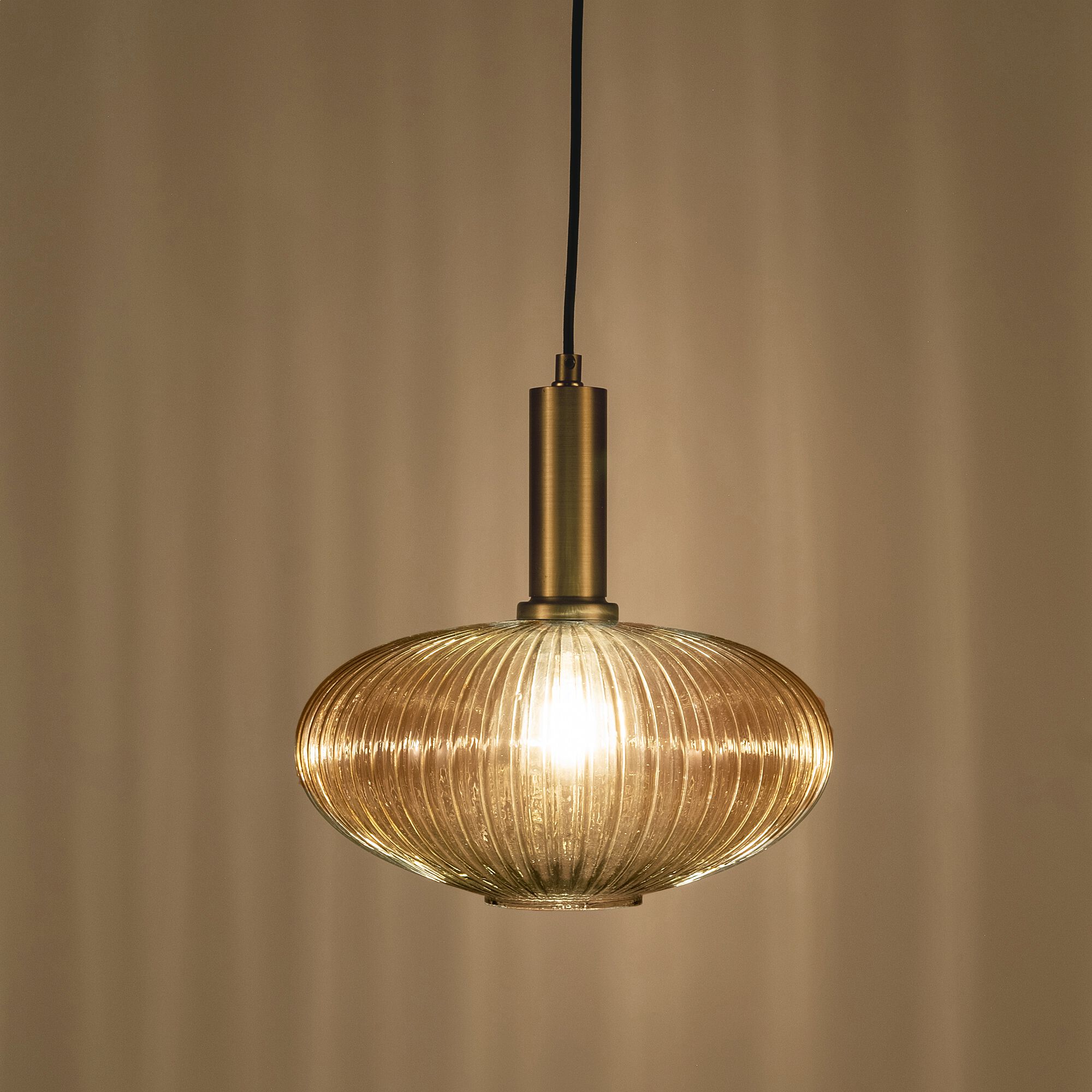 MALOTO - Suspension électrifié en métal et verre D30cm - doré