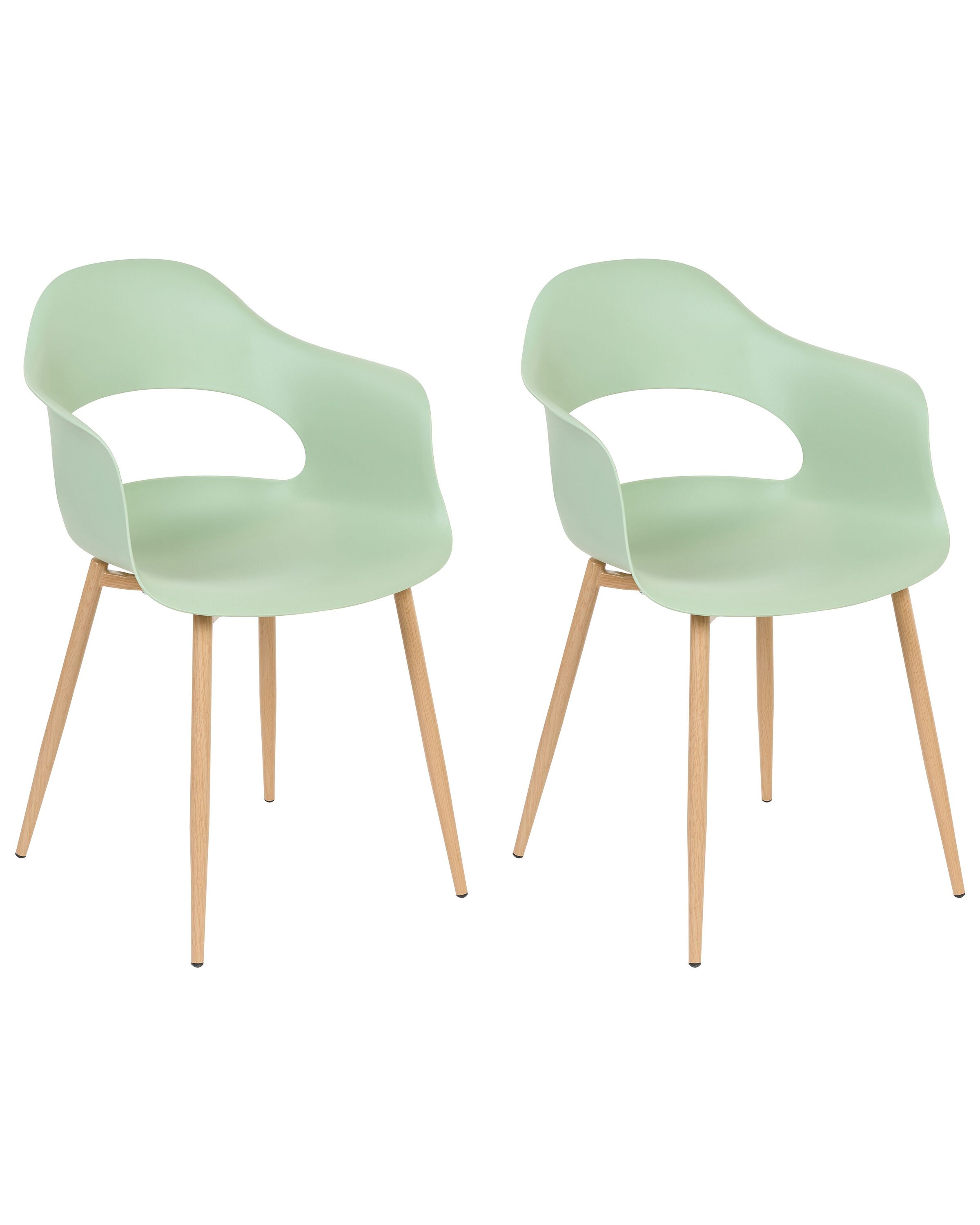 Set of 2 Dining Chairs UTICA Light Green