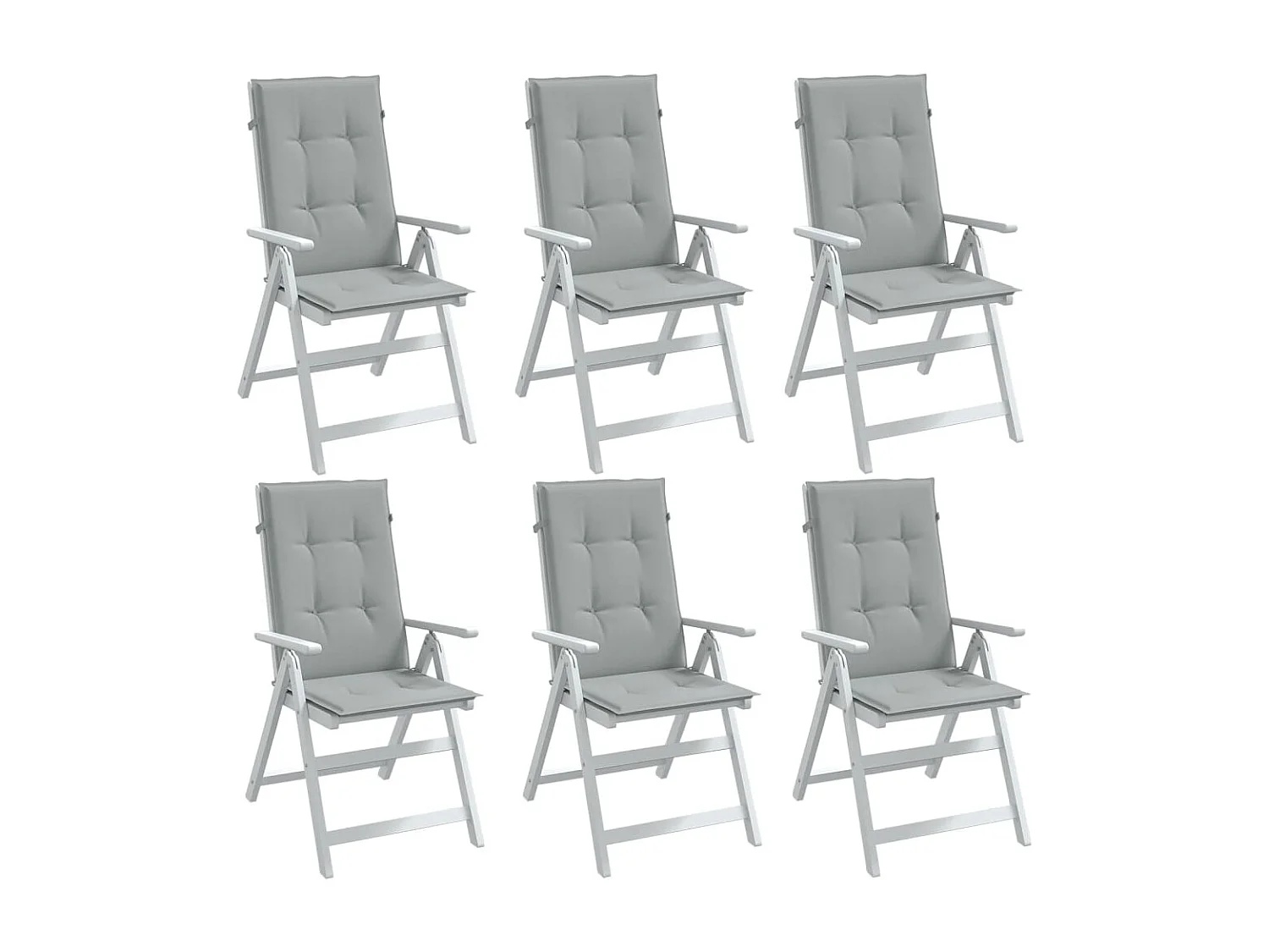 Coussins de chaise à dossier haut lot de 6 gris clair mélangé