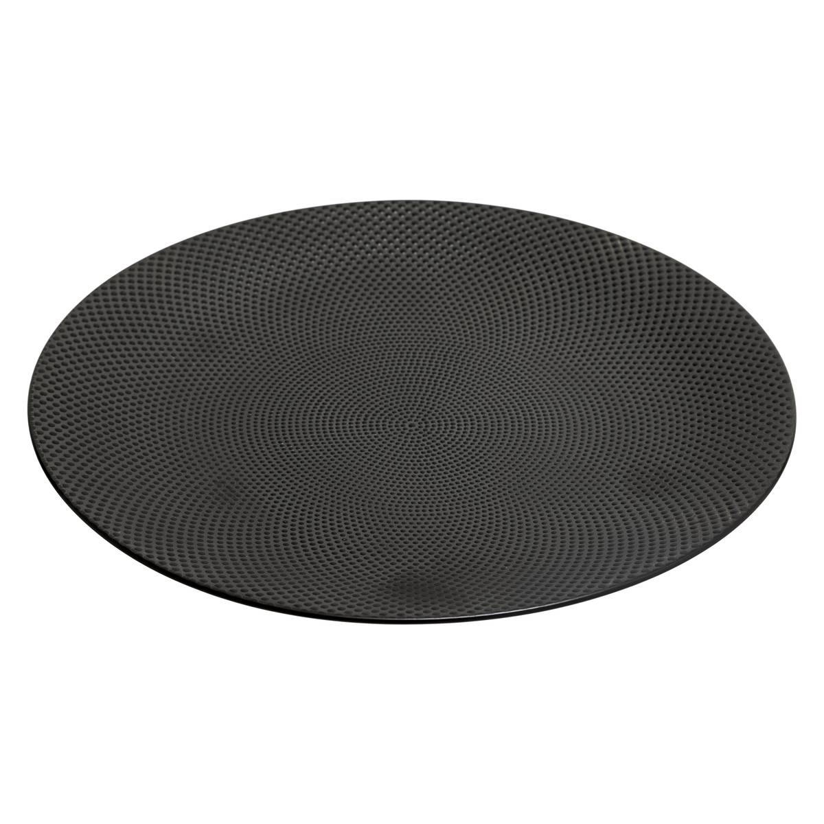 "Caviar" flat plate D.27.5 cm, Black
