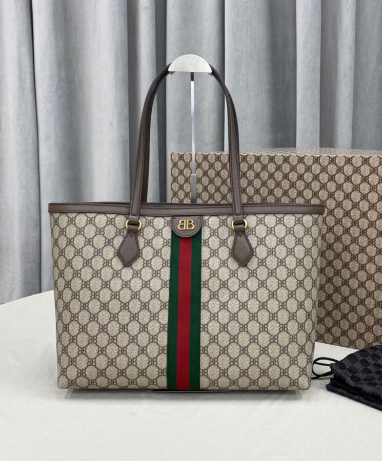 Balenciaga Hacker Medium Tote Bag Dark Coffee - Replicaclubs