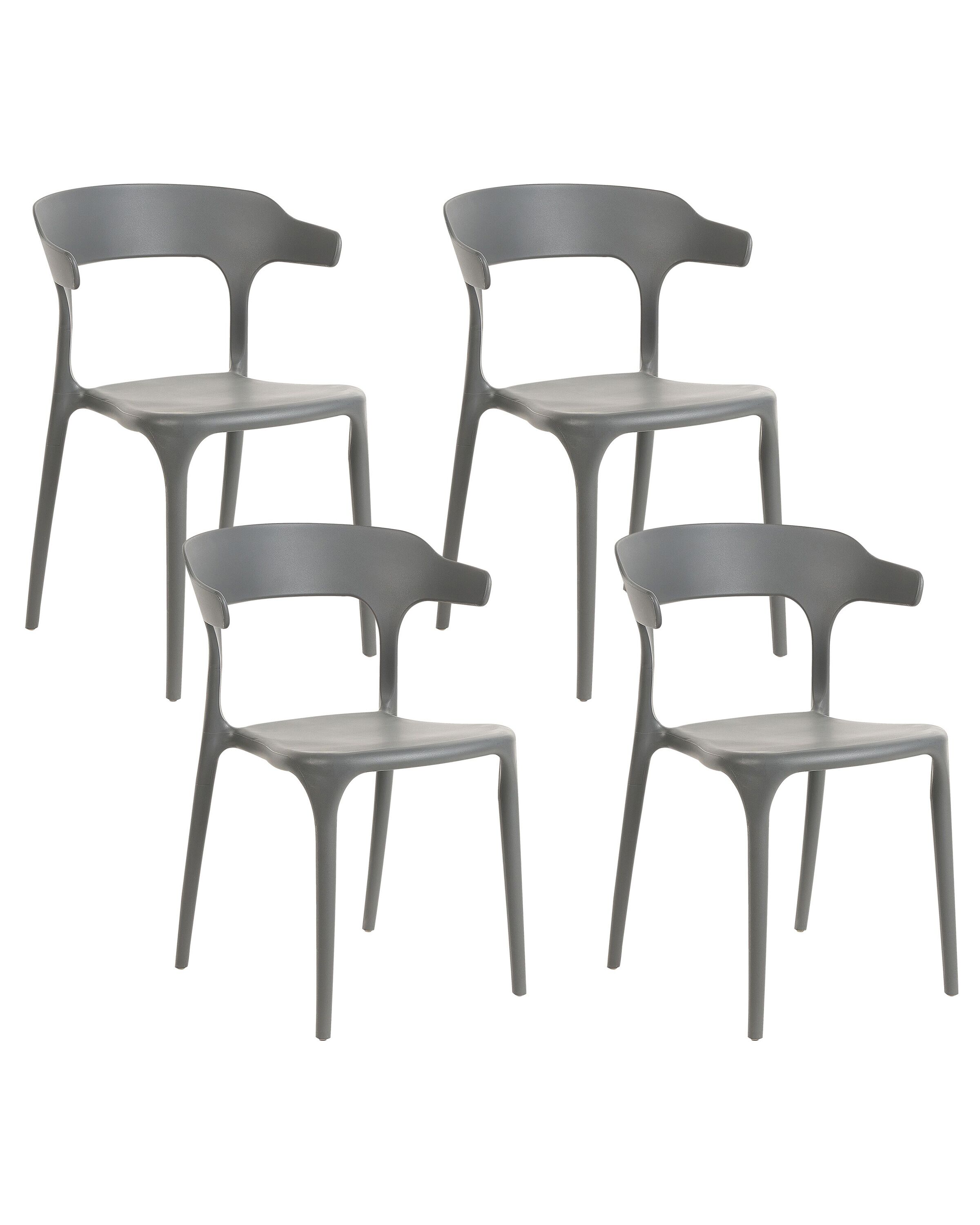 Set of 4 Garden Chairs GUBBIO Grey