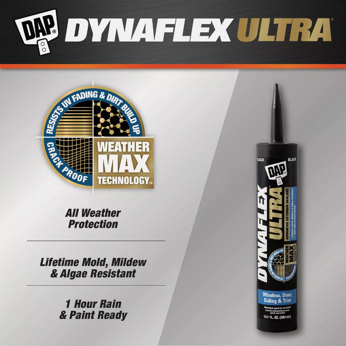 Dap Dynaflex Ultra 10.1 Oz. Black Advanced Exterior Sealant for Window, Door & Siding