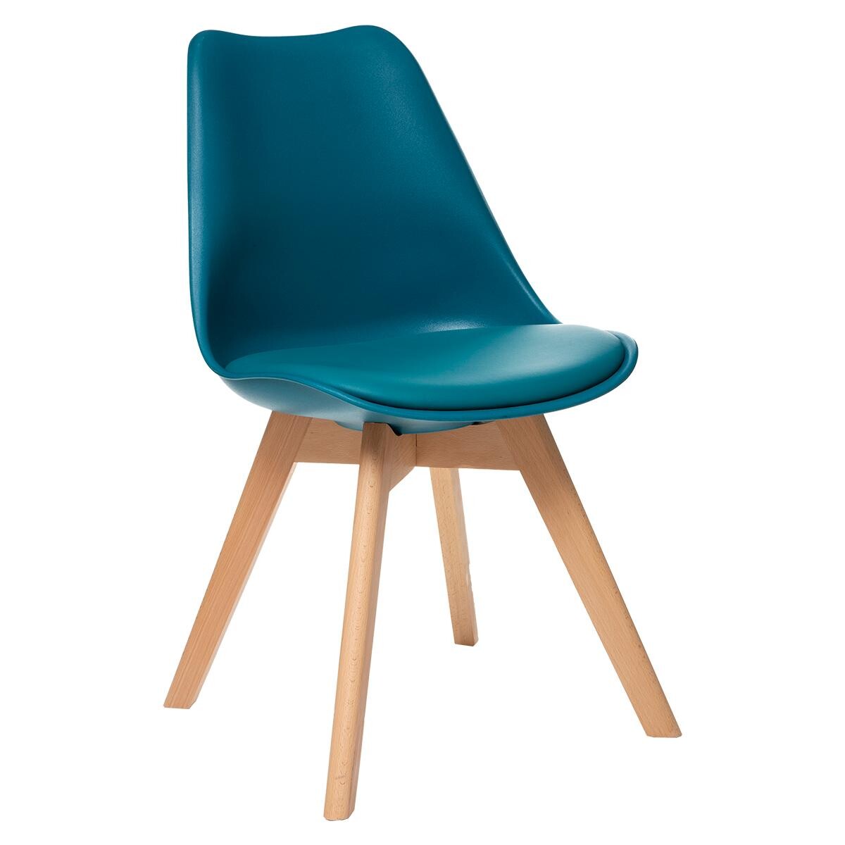 Chair "Baya", beech legs Duck blue