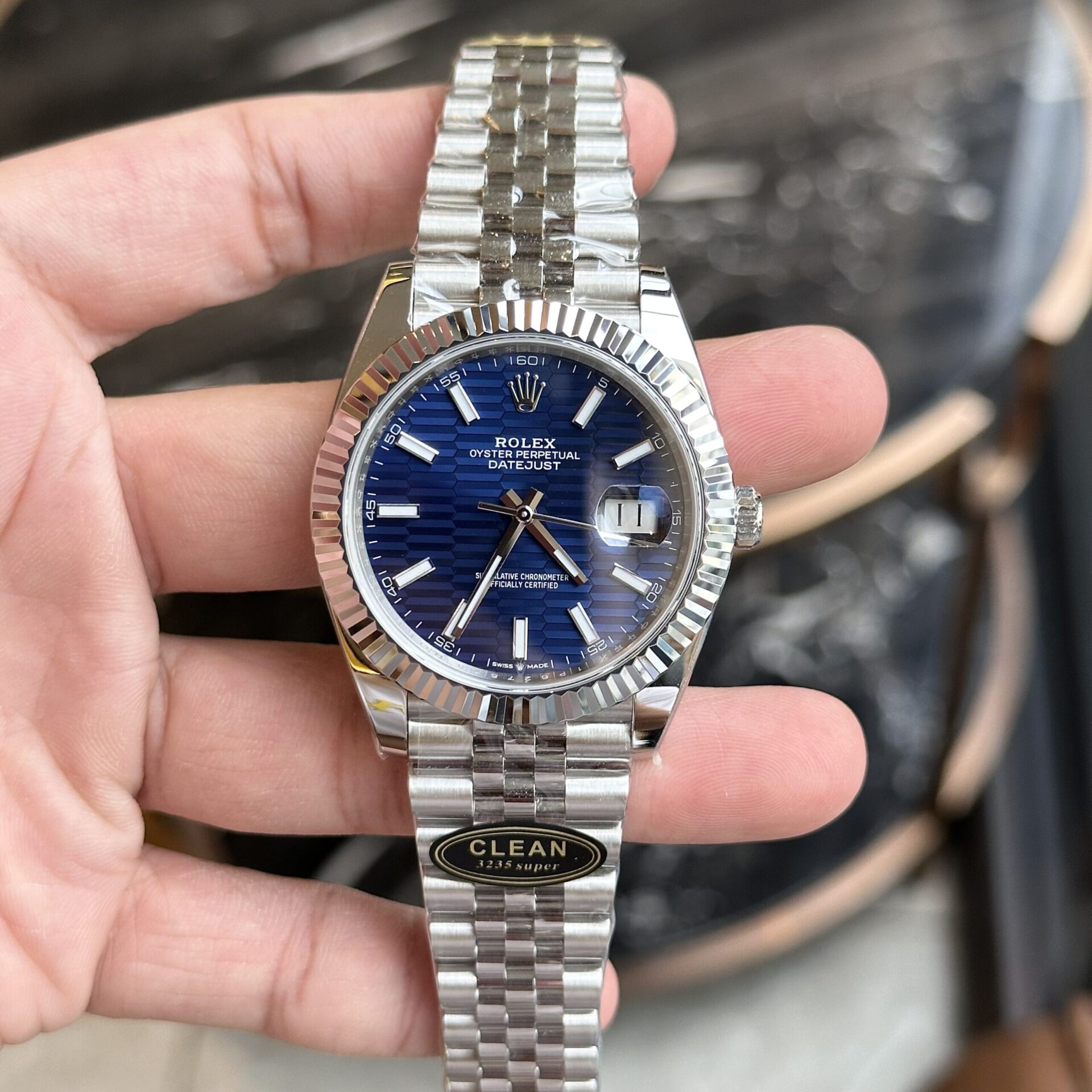 Rolex DateJust 126334 Replica 1:1 Watch Fold Blue Dial Clean 41mm - Elite Watch Atelier