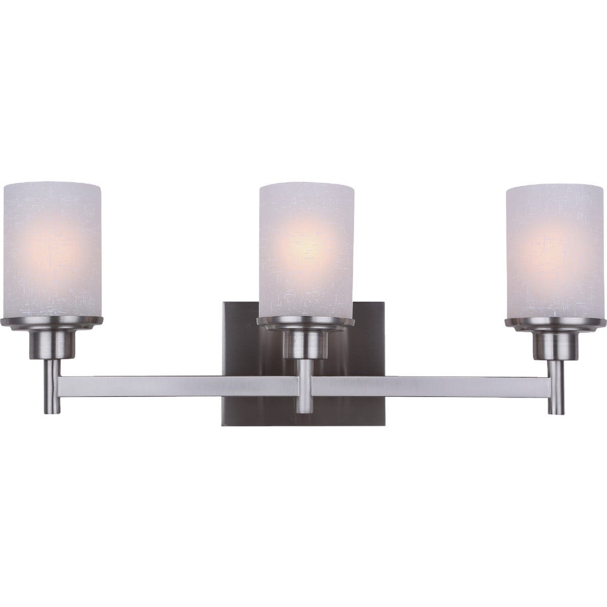 Canarm Lyndi 3-Light Brushed Nickel Vanity Bath Light Fixture, Etched Glass