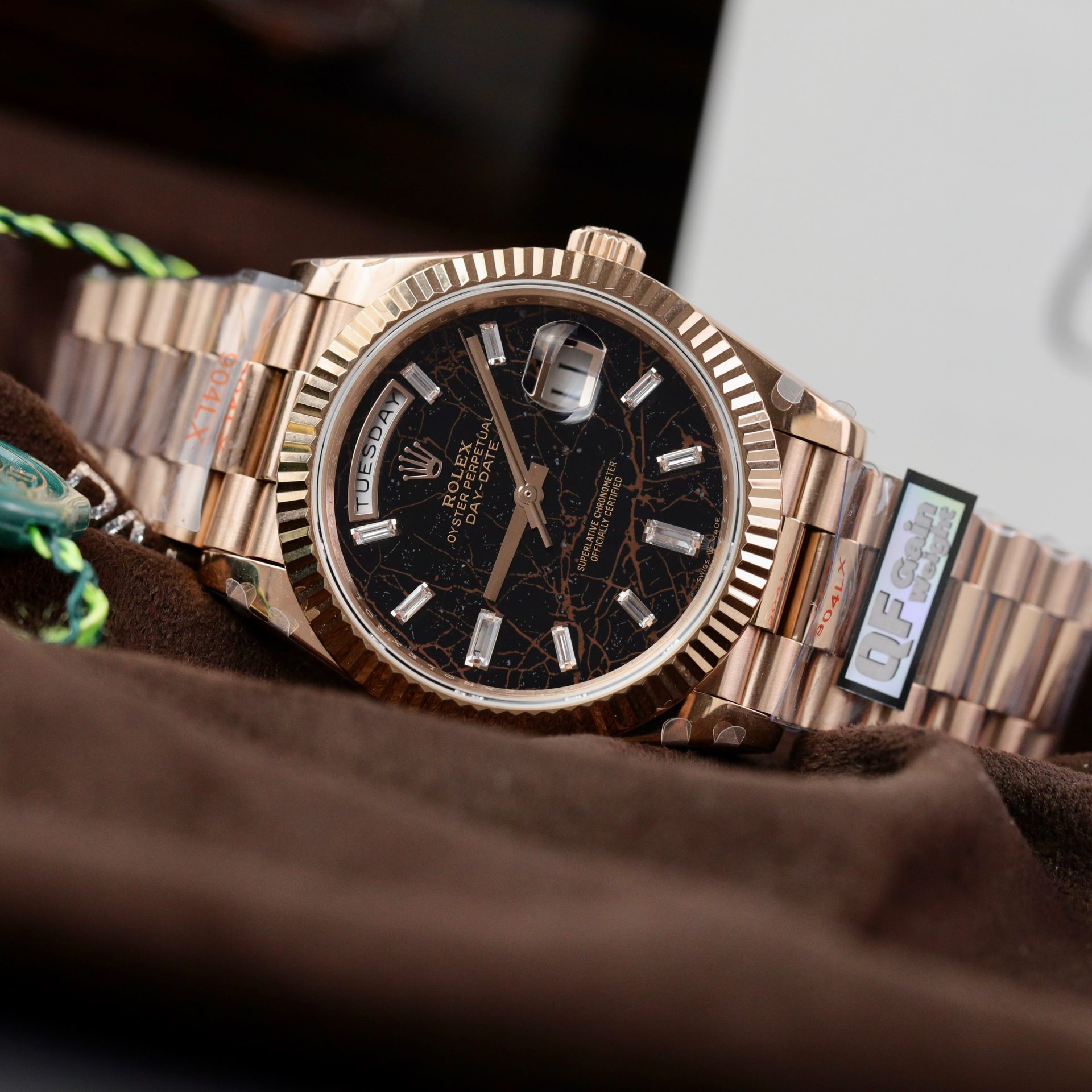 Rolex Replica Watch Day-Date 228235 Lava Dial Weight 185 Grams QF Factory 40mm - Elite Watch Atelier