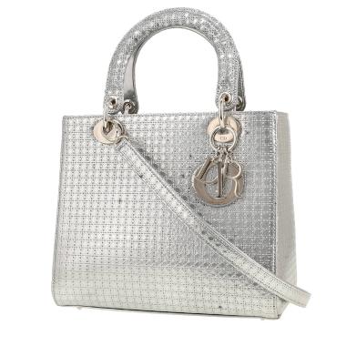 Dior Lady Dior handbag in silver patent leather1:1High-quality replica