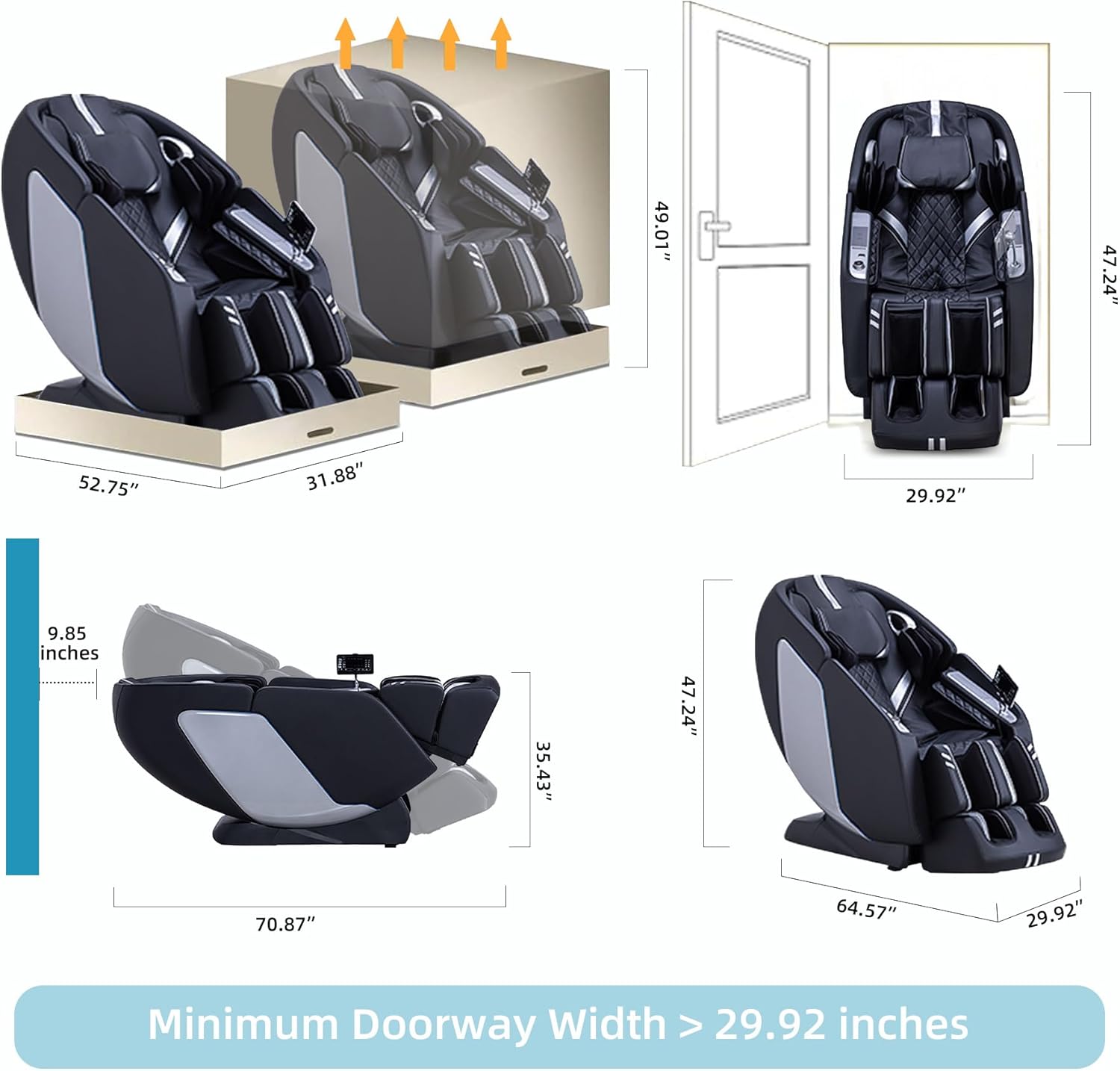 MassaMAX 4D Full Body Massage Chair for Daily Comfort Upgrade-Yoga Stretch, AI Voice Control, 55