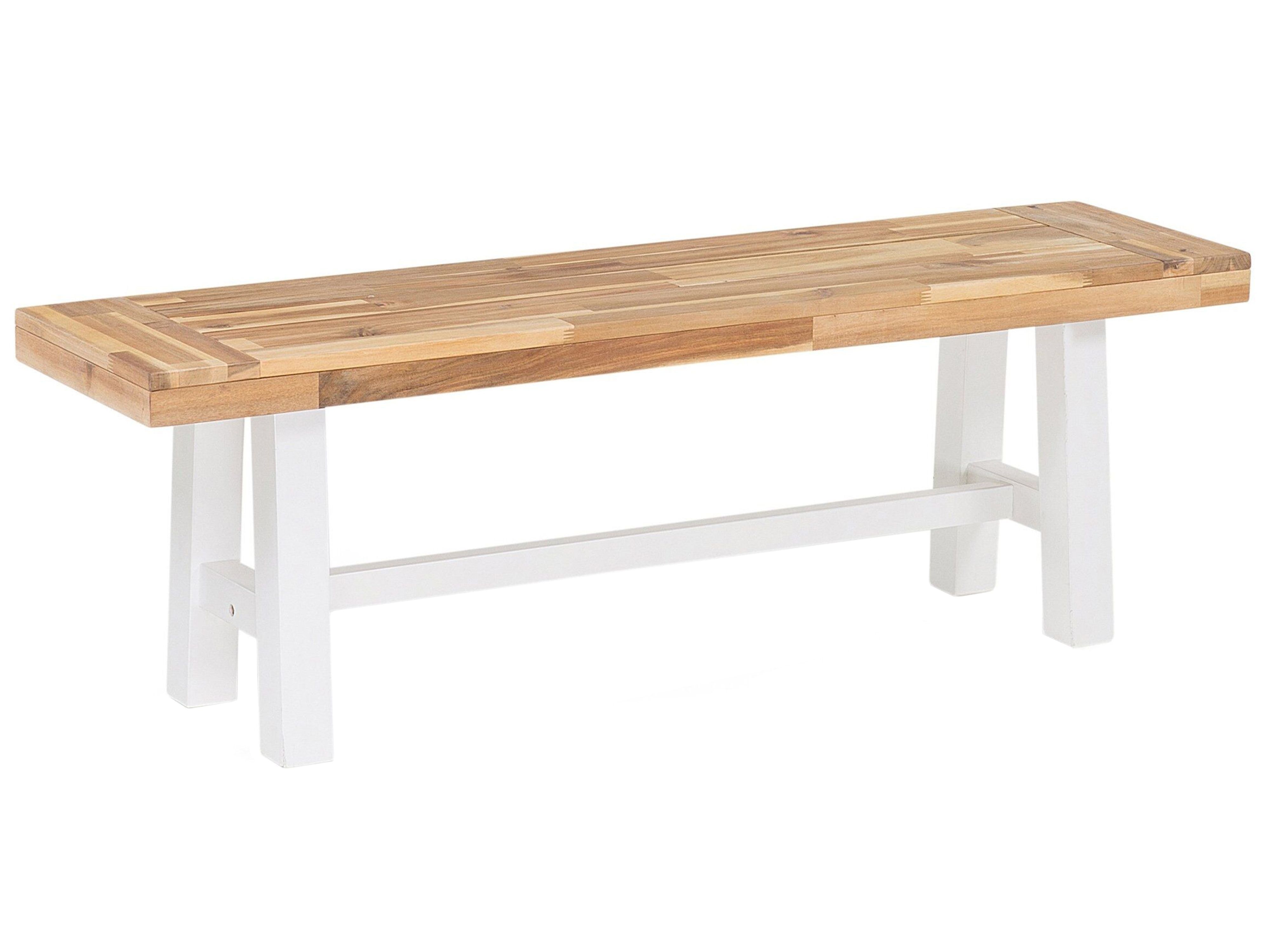 Garden Bench SCANIA 140 cm Acacia Wood White