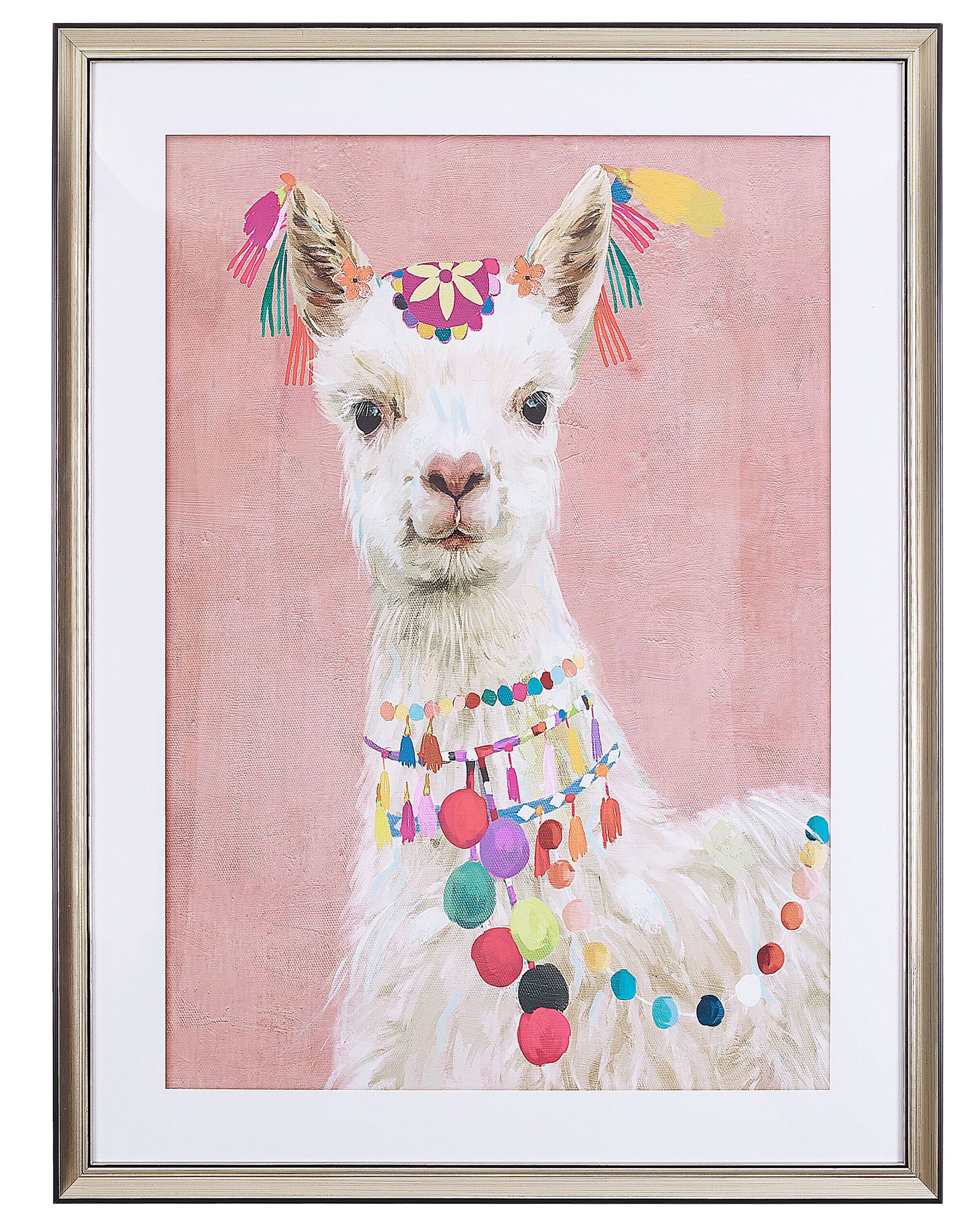 Framed Wall Print BALALA Animal Motif 60 x 80 cm Pink