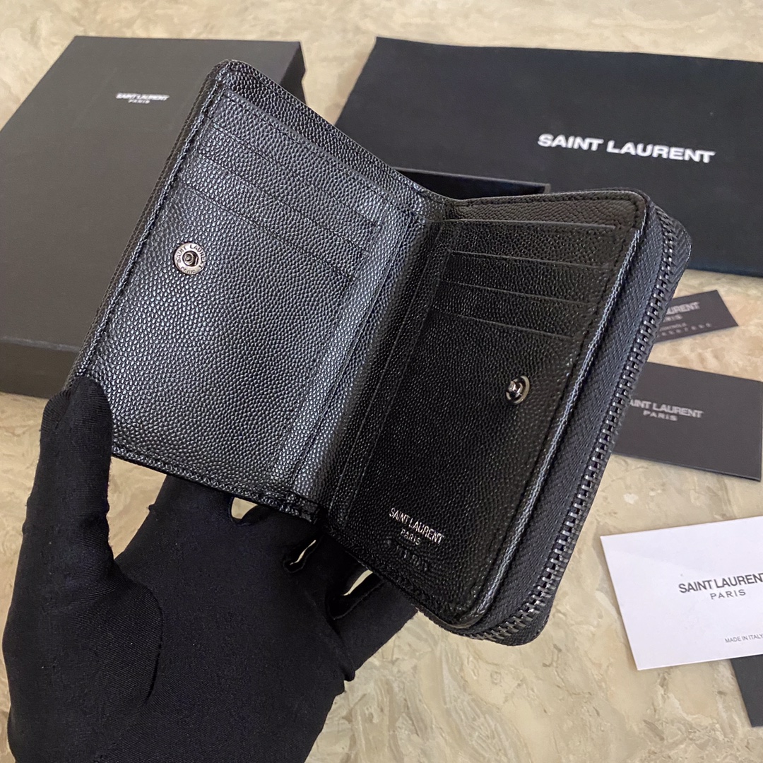 MONOGRAM COMPACT ZIP AROUND WALLET IN GRAIN DE POUDRE EMBOSSED LEATHER1:1High-quality replica