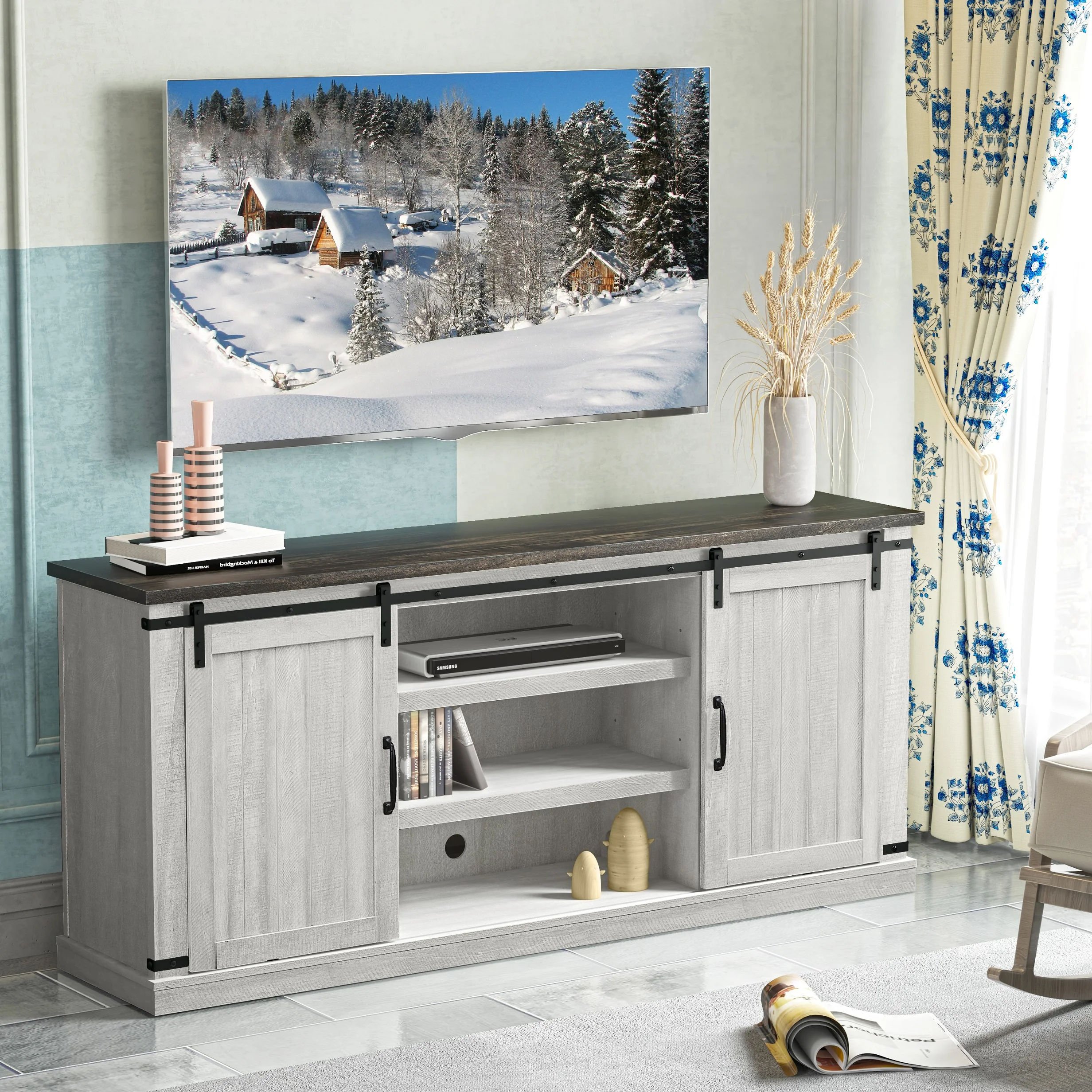 FESTIVO Farmhouse TV Stand for 75
