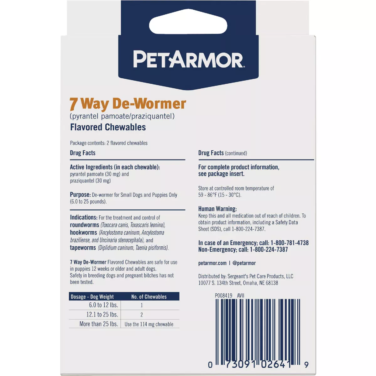 PetArmor 7-Way De-Wormer for Small Dogs & Puppies (2-Pack)