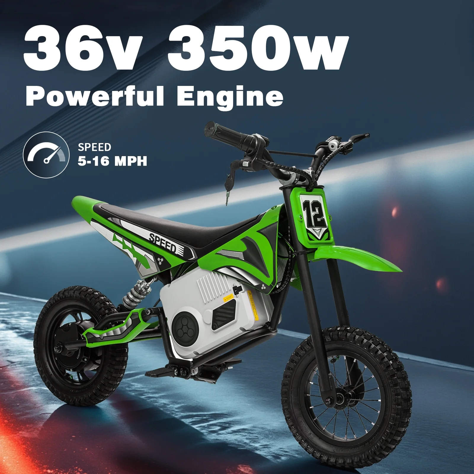 Kerry Yoo C11 36V Electric Dirt Bike for Kids 8-14, 350W Ride on Motorcycle, Electric Motorbike Teens,16 mph, High/Low Speeds-Red - Image 21
