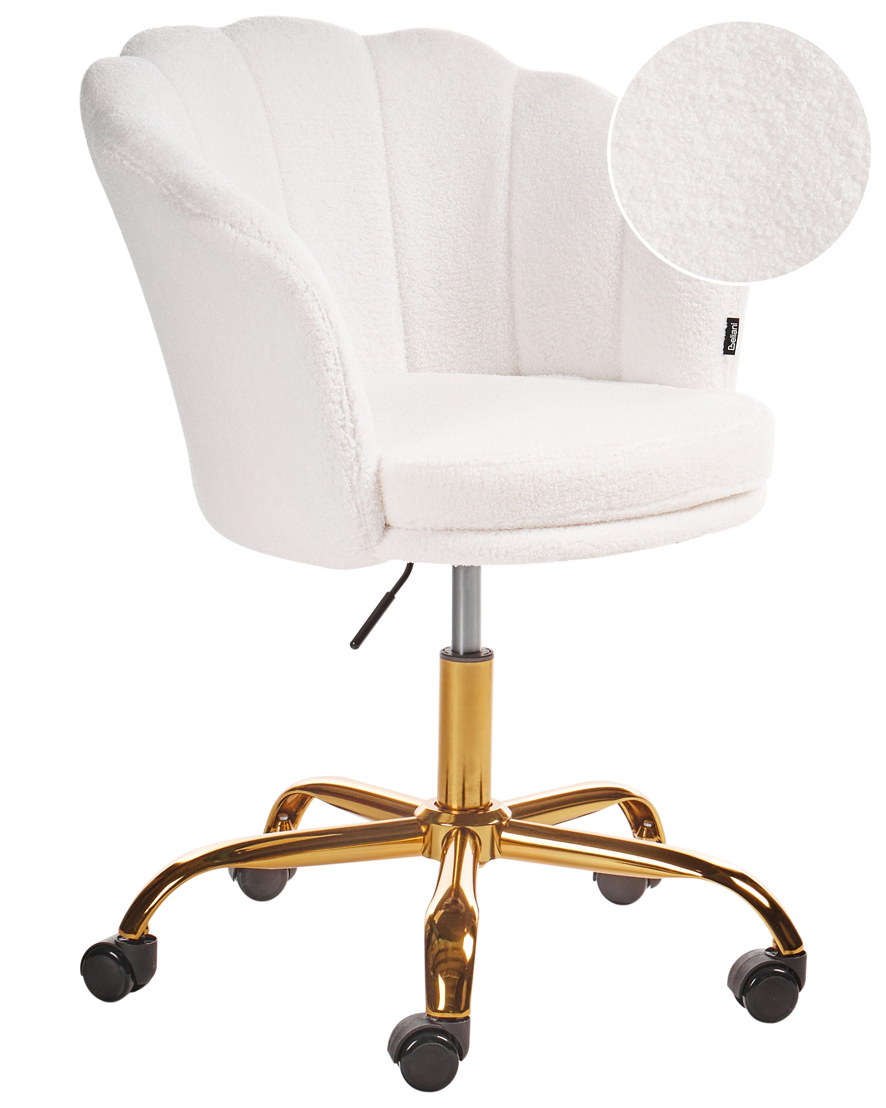 Desk Chair MONTICELLO Boucle White