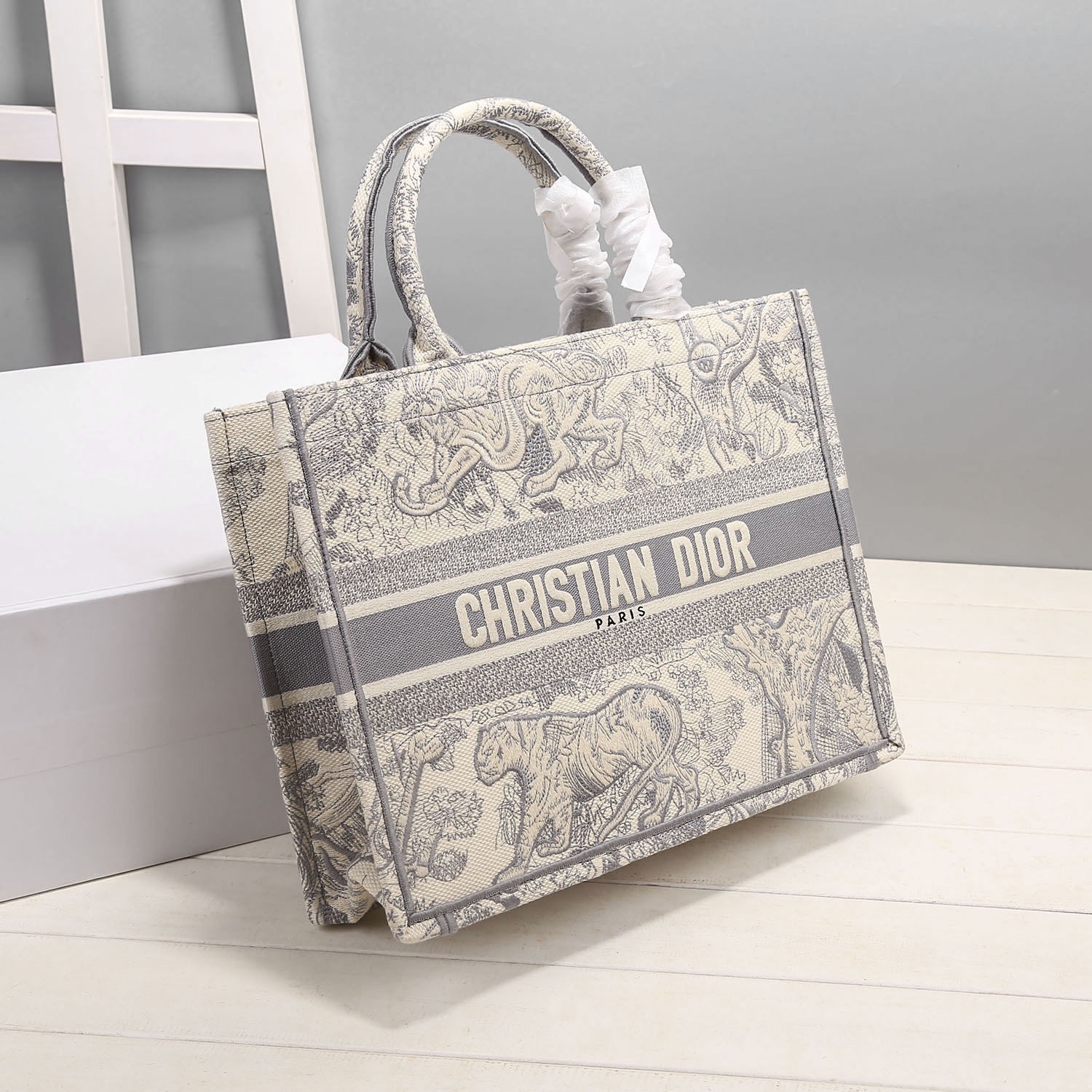 Christian Dior Medium Dior Book Tote Gray, For Women, Women’s Handbags 14in/36cm CD M1296ZTDT_M9321:1High-quality replica
